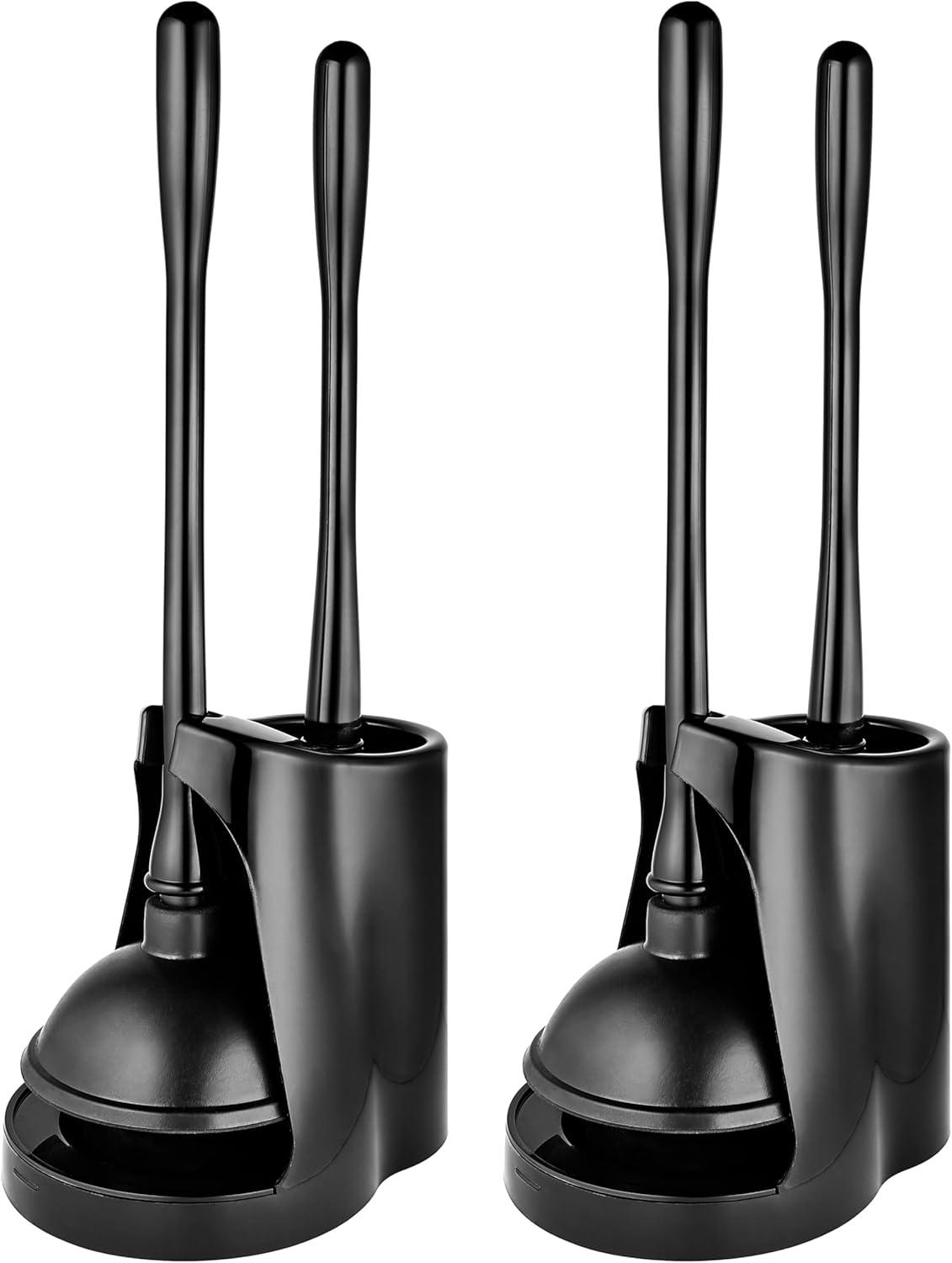 Tyuong Toilet Brush And Plunger Set 2 In 1 Plunger And Brush Set Toilet Brush Toilet Plunger And Brush Set Black Toilet Brush And Plunger Set Bathroom Plunger Household