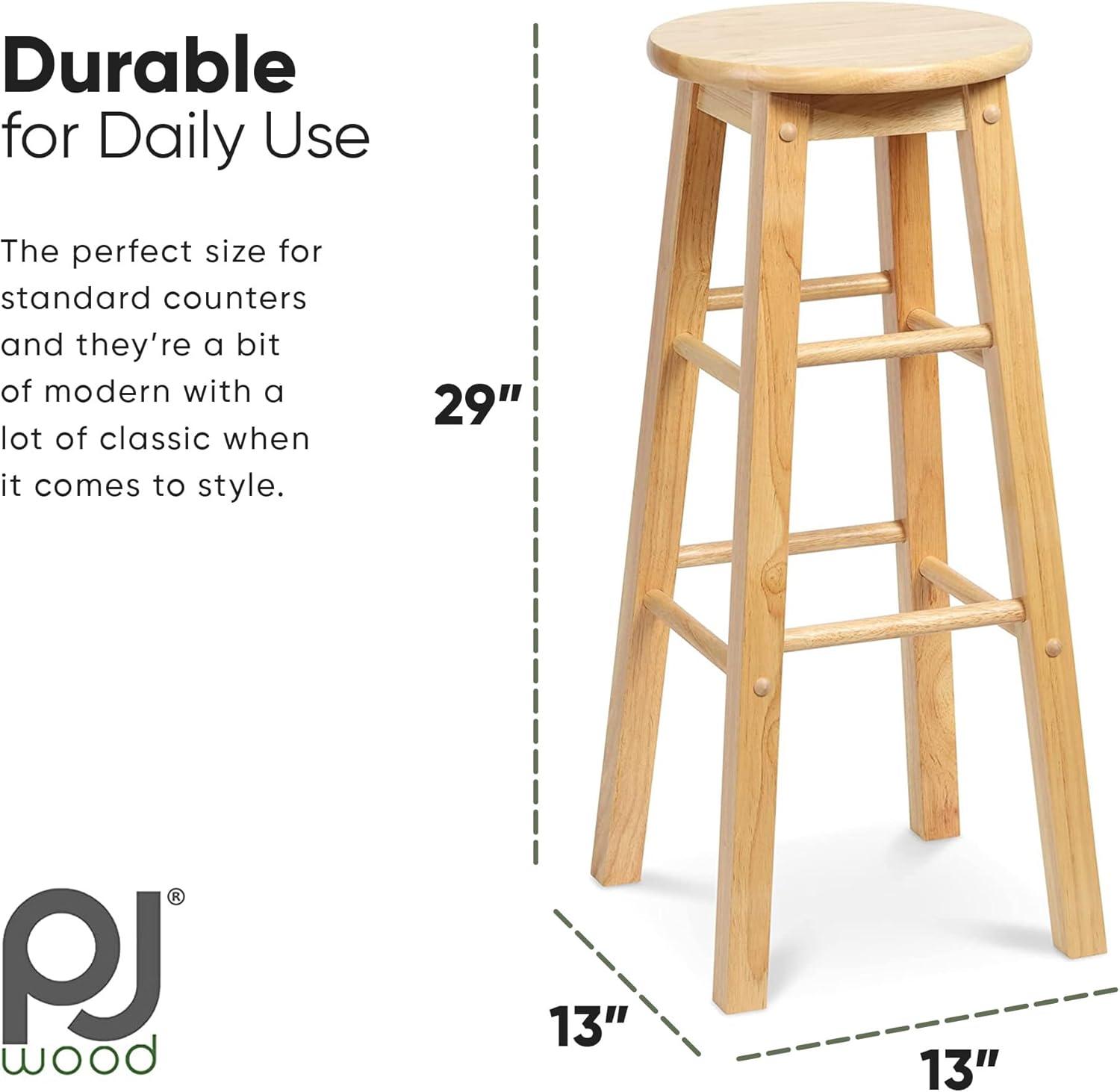 PJ Wood Classic Round-Seat 29 Inch Tall Kitchen Bar Stools