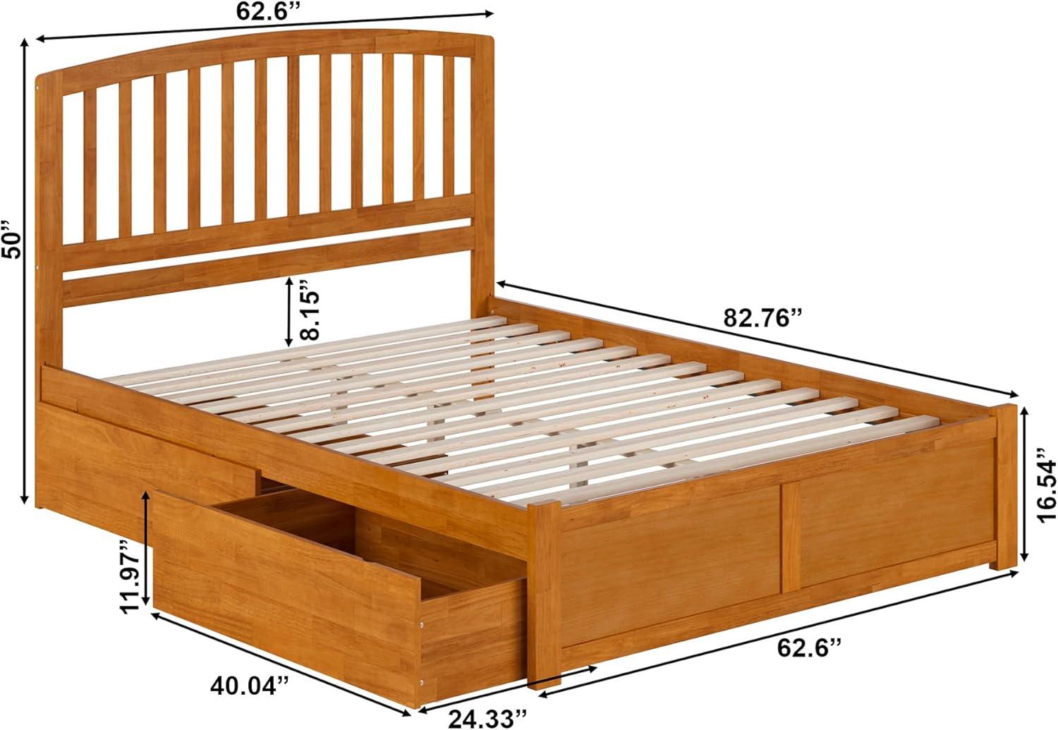 Solid Wood Platform Storage Bed