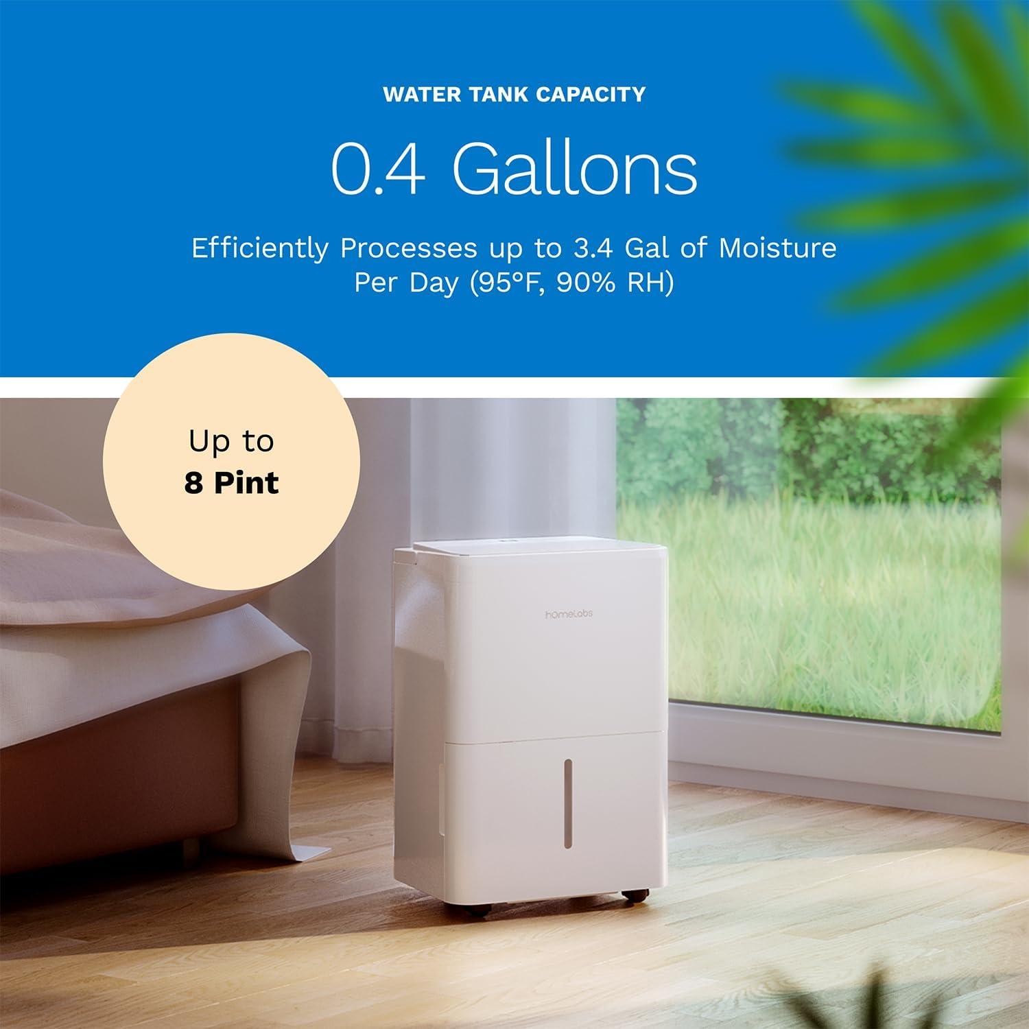 hOmeLabs hOmeLabs 4,000 Sq. Ft Energy Star Dehumidifier with Pump – Ideal for Bedrooms and Laundry Rooms