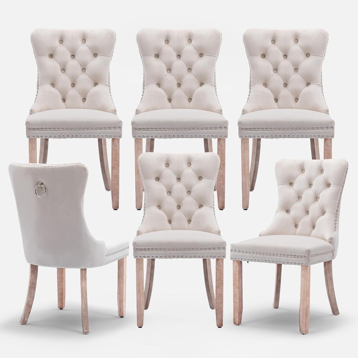 Rosdorf Park High-end Tufted Velvet Upholstered Nailhead Dining Chair