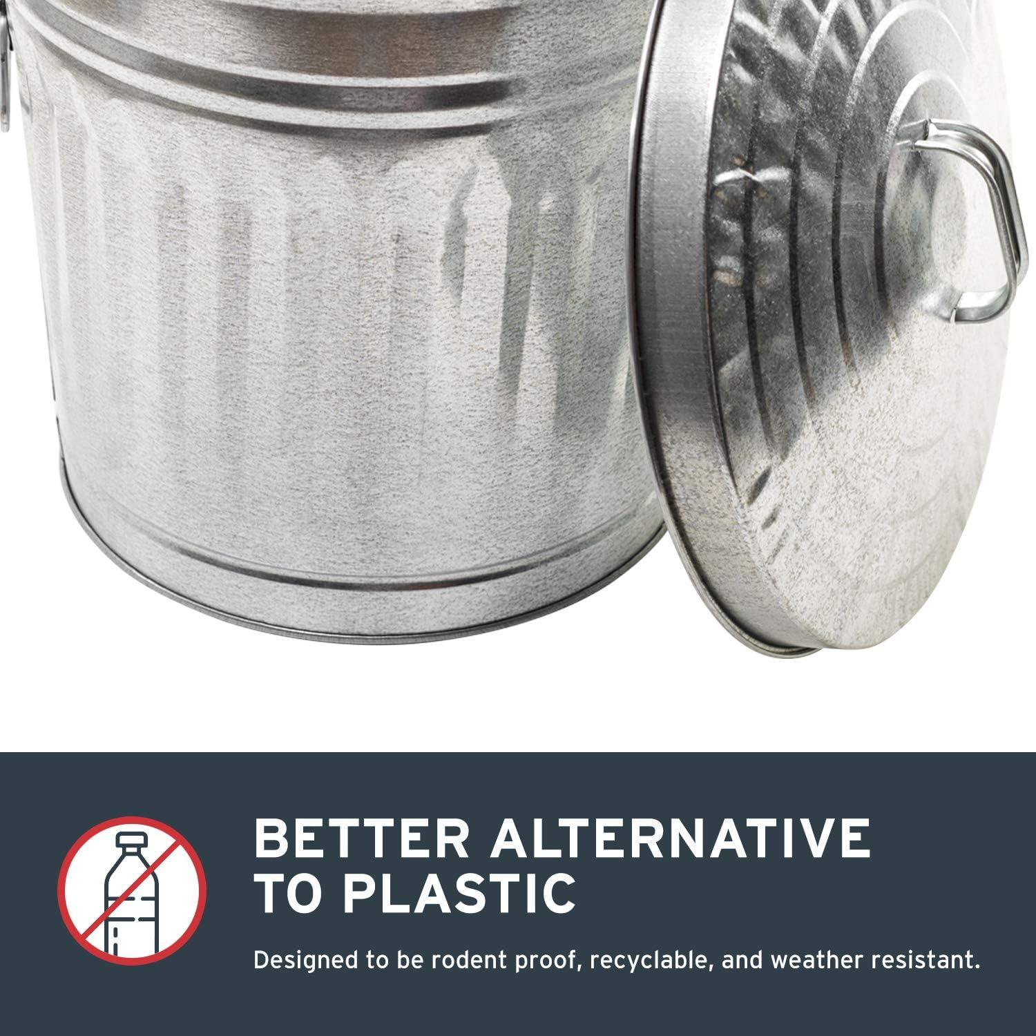 Behrens 6210 Trash Can, 10 gal Capacity, 16-1/2 in H, Steel