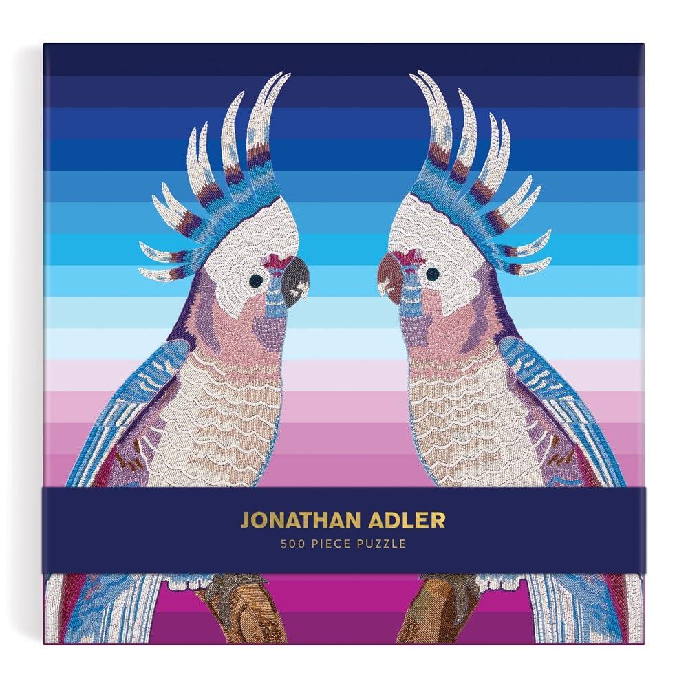 Galison Jonathan Adler Parrots 500 Piece Puzzle from Galison - 20" x 20" Puzzle Featuring Iconic Art by Jonathan Adler, Thick & Study Pieces, Challenging Jigsaw Puzzle for Adults, Great Gift Idea!
