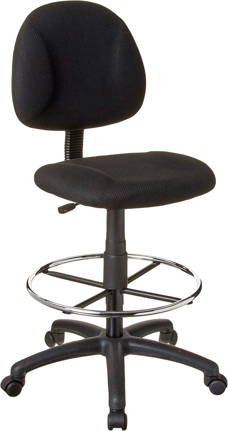 ErgoFlex Black Nylon Adjustable Drafting Swivel Chair with Footring