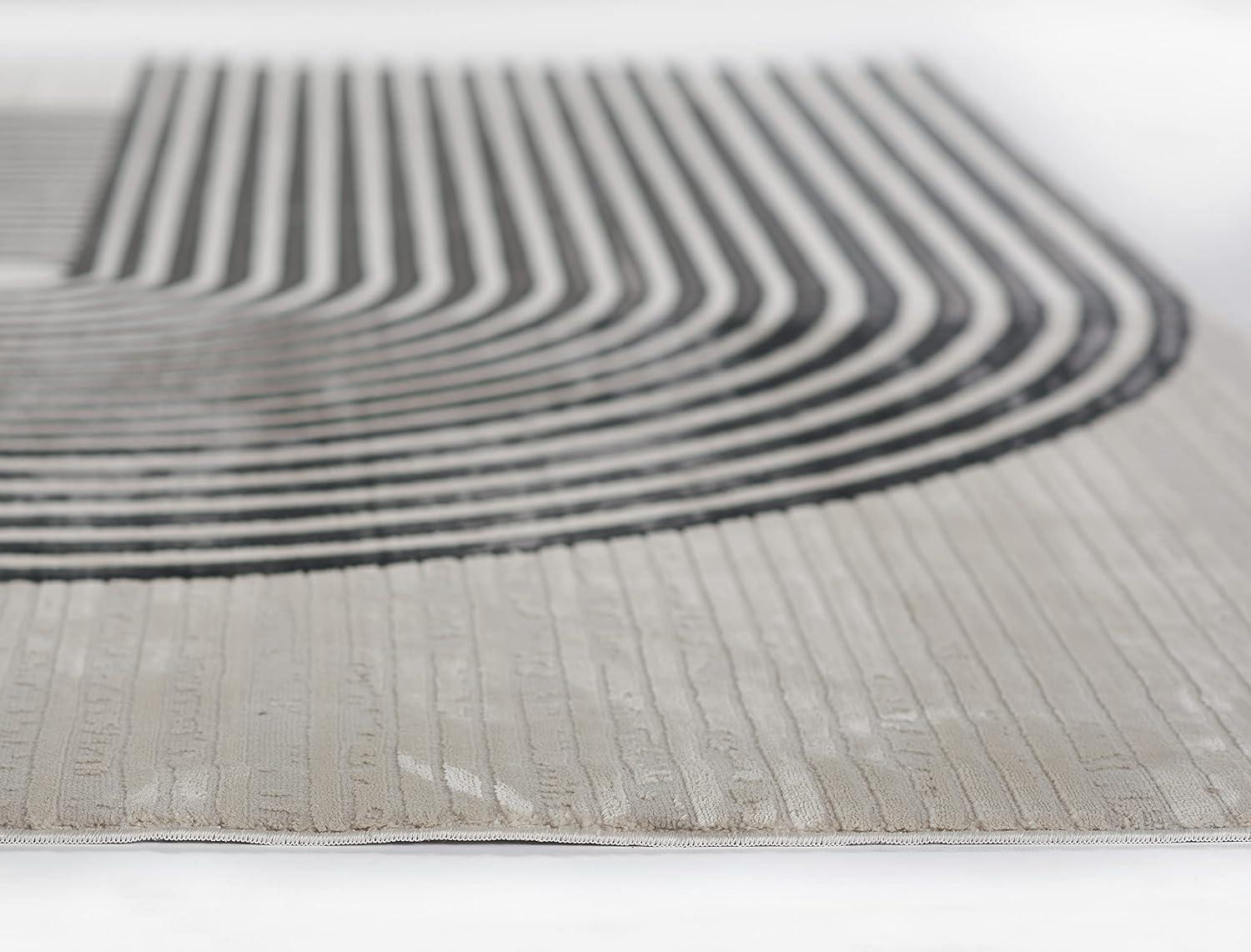 Momeni 7'10"x9'10" Xander Dean Machine Loomed Area Rug Ivory: Geometric Pattern, Low Pile, Indoor Use, Jute Backing