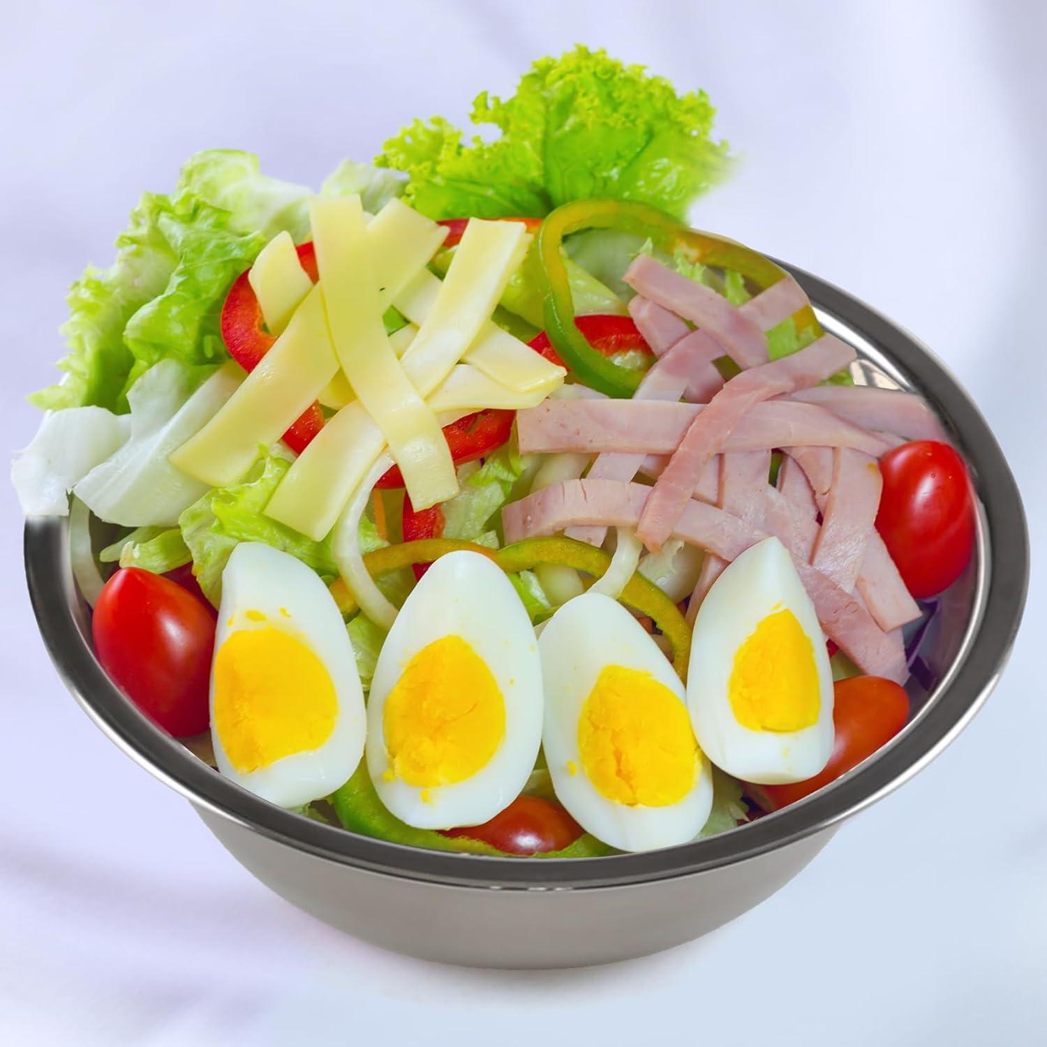 4-Pack Stainless Steel Mixing Bowls/Metal Prep Bowls, Salad Serving Bowl Set