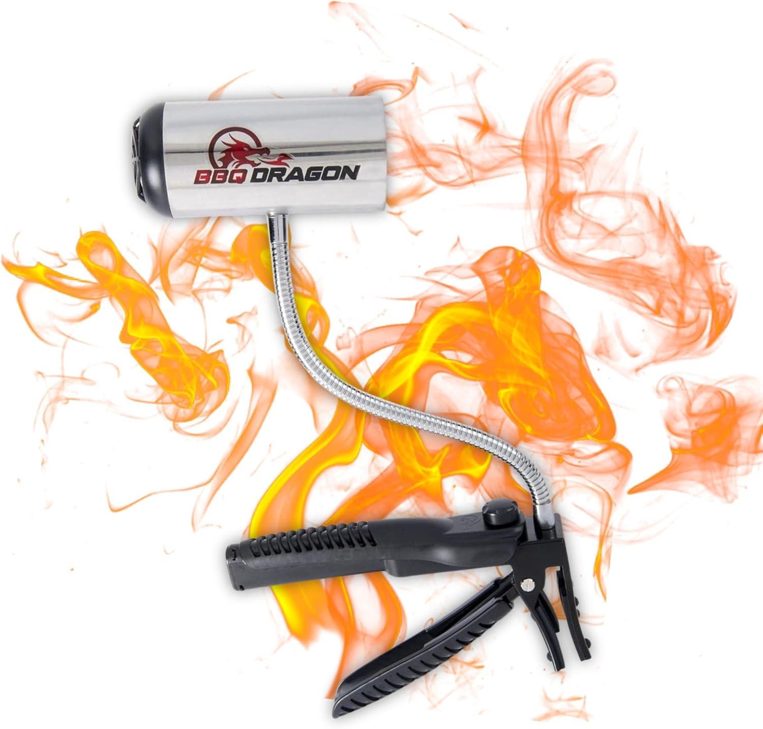 BBQ Dragon Grill Fan - Black: Stainless Steel Construction, No Assembly, Portable Charcoal Air Blower