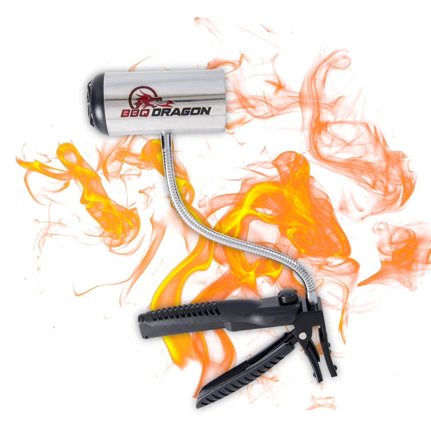 BBQ Dragon Grill Fan - Black: Stainless Steel Construction, No Assembly, Portable Charcoal Air Blower