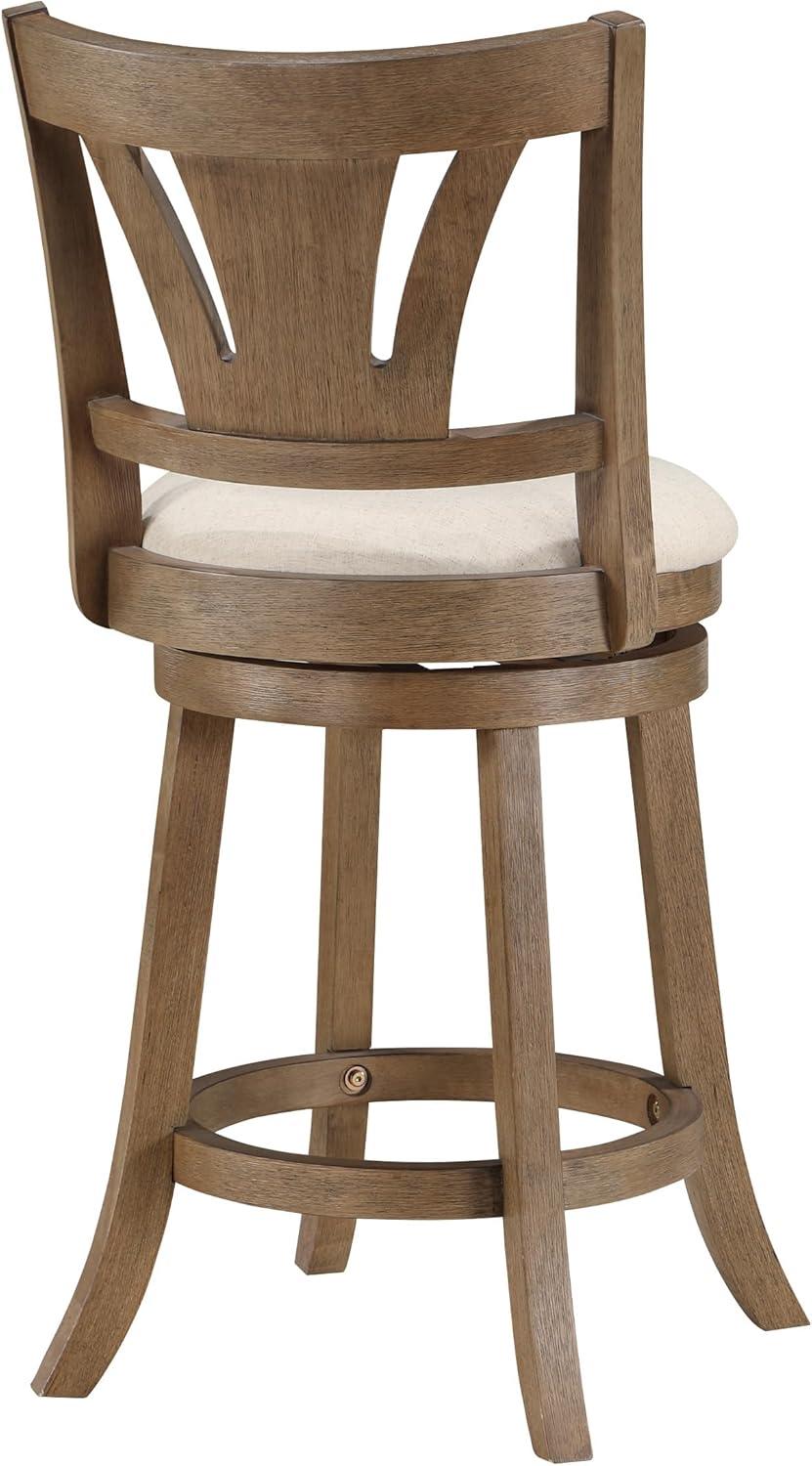 Miller Counter Swivel Stool in Linen Cream Fabric