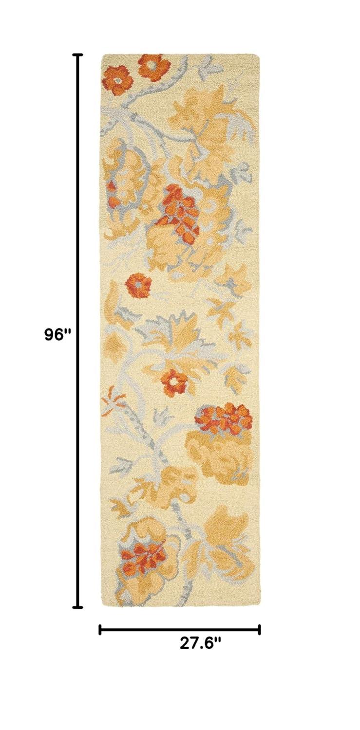 Blossom BLM922 Hand Hooked Runner Rug - Beige/Multi - 2'3"x8' - Safavieh.