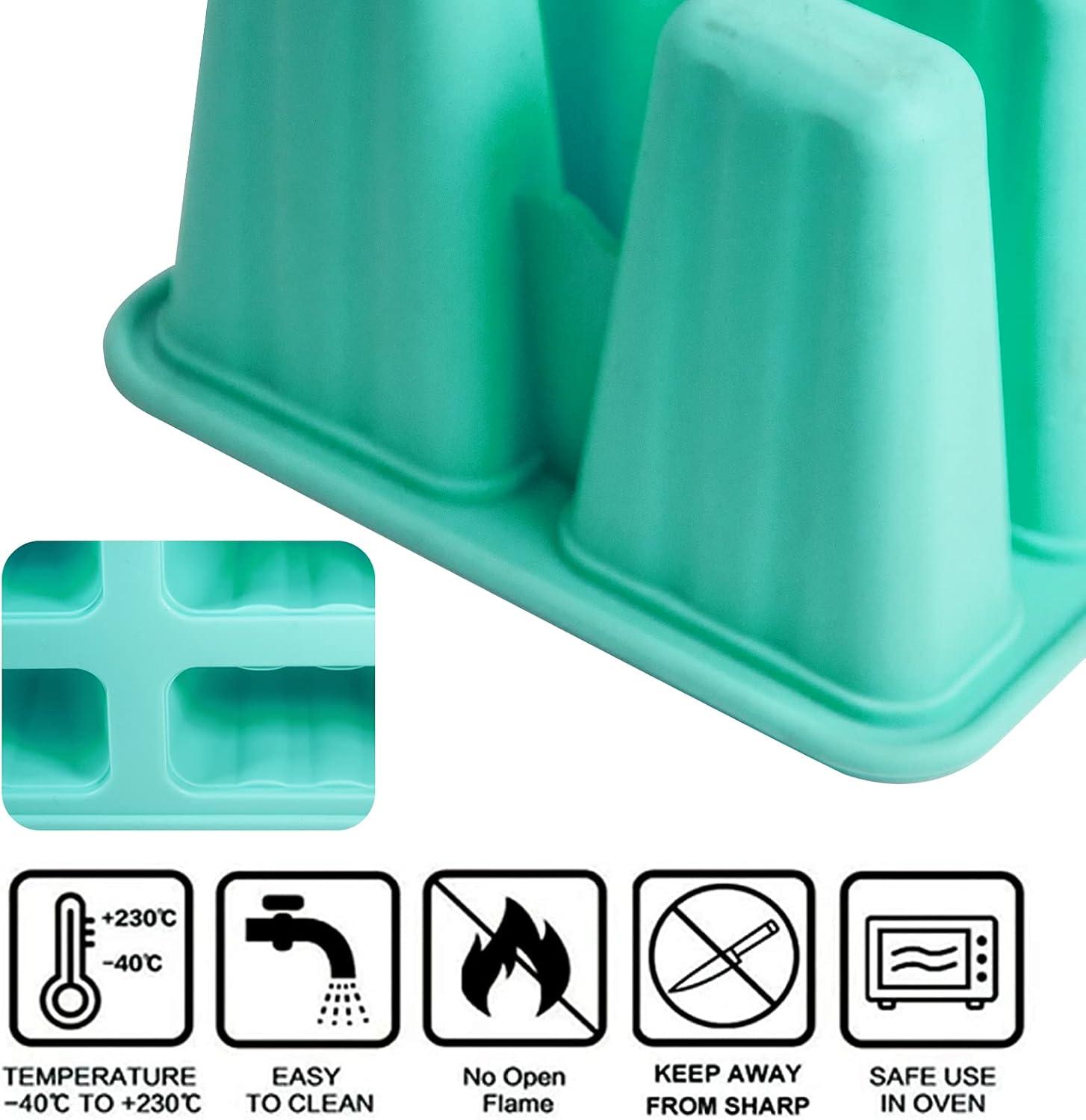 NSESSHome Homemade Popsicle Molds Shapes, Silicone Frozen Ice Popsicle Maker Non-BPA, 10 Reusable Popsicle Sticks, Funnel, Brush and Ice Pop Recipes