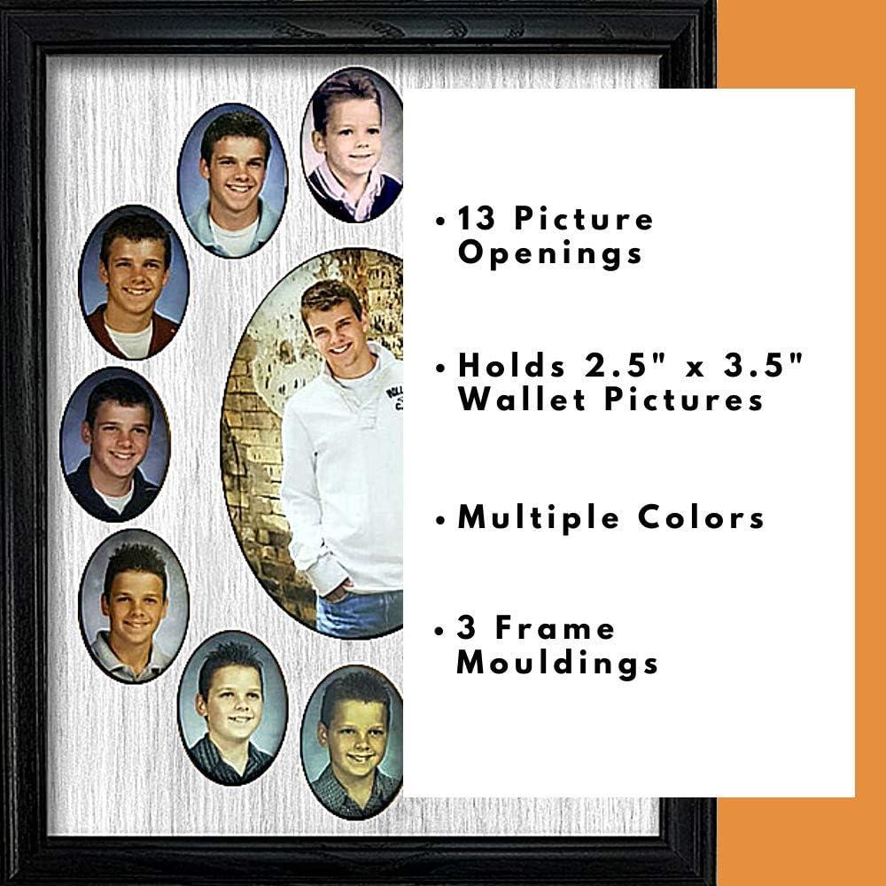 Black Wood Collage Picture Frame with White Mat for Graduation
