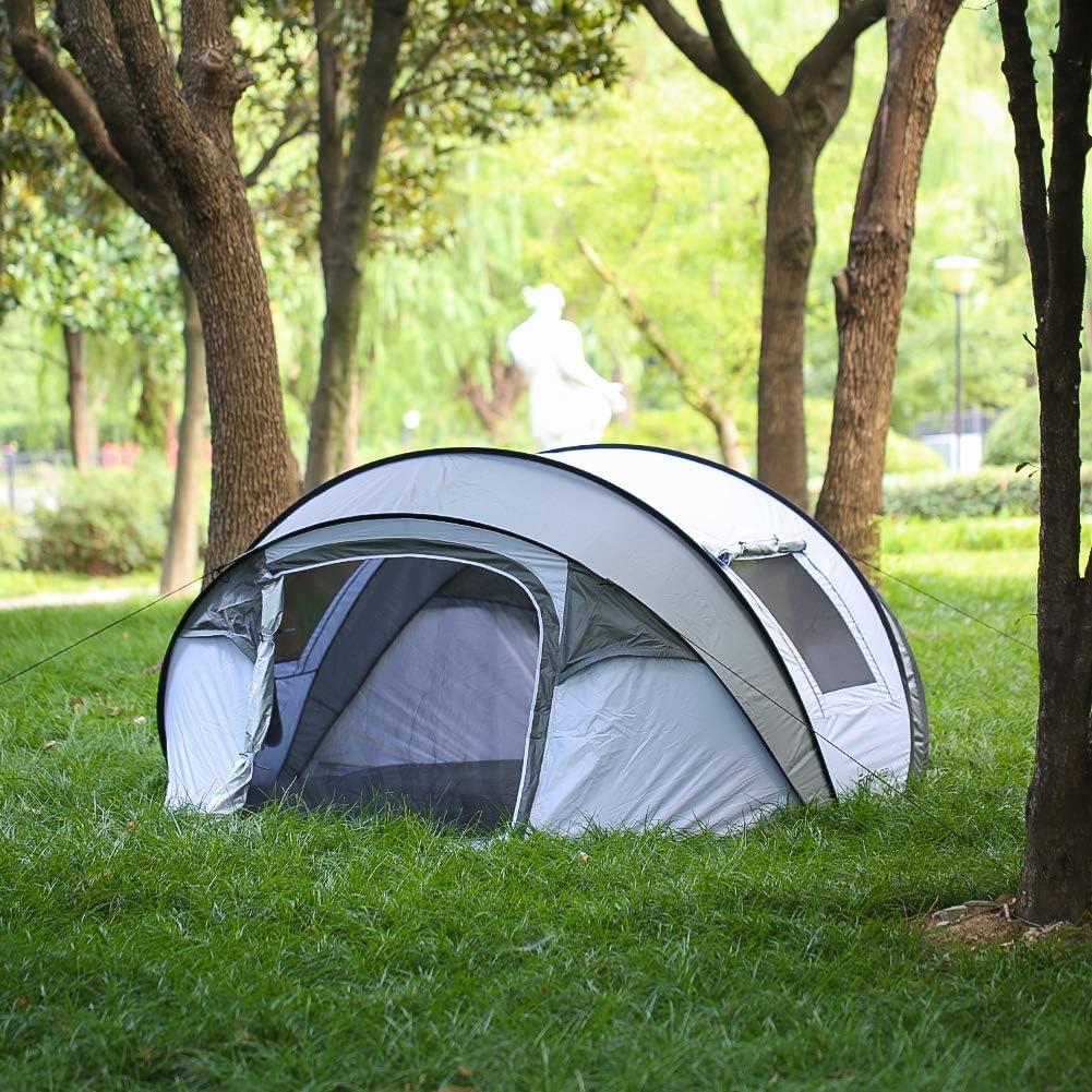 EchoSmile 6 Person White Fiberglass Dome Camping Tent