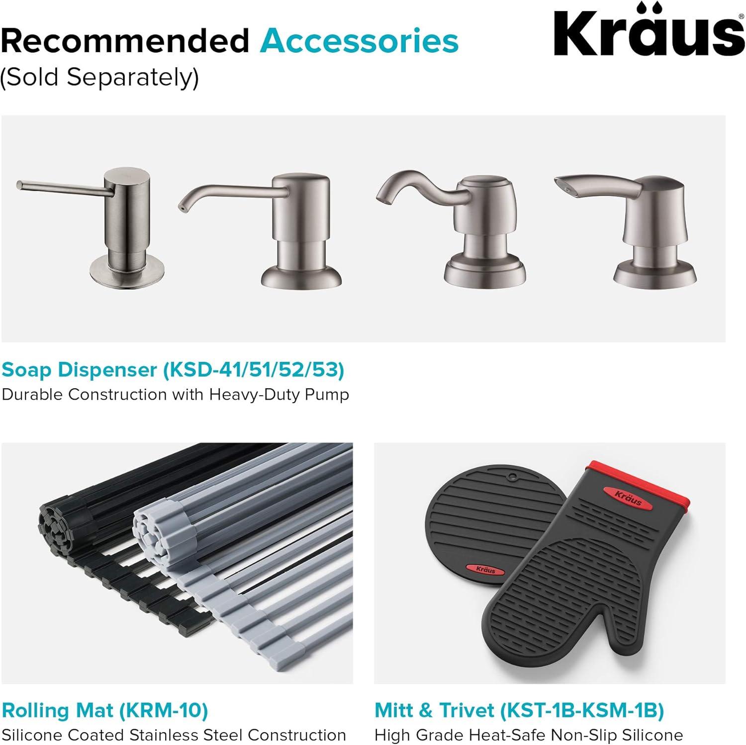 KRAUS Standart PRO Drop In 16 Gauge Bar Stainless Steel Kitchen Sink