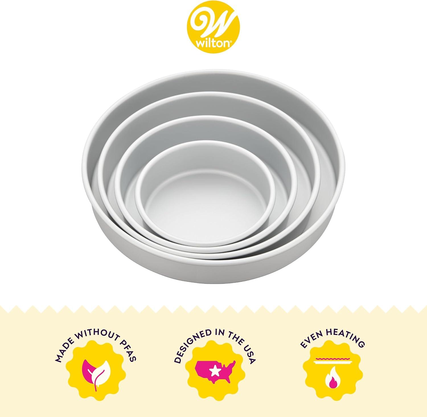 Wilton 4-Piece Round Aluminum Cake Pan Set