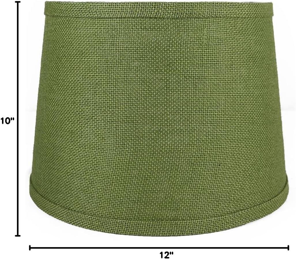 Urbanest French Drum Burlap Lampshade, 10"x12"x8.5", Khaki Green