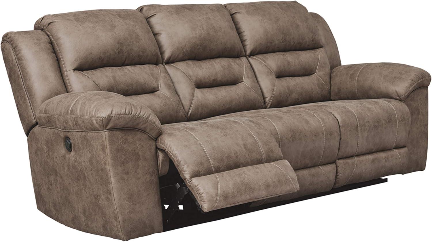 Signature Design by Ashley Stoneland Power Reclining Sofa in Fossil