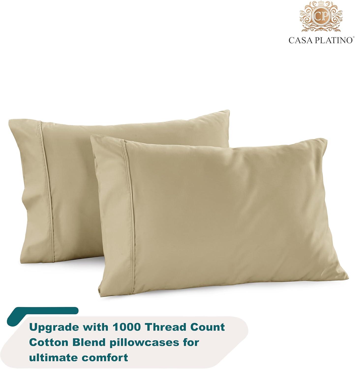 Taupe Queen 1000 Thread Count Cotton Polyester Sheet Set