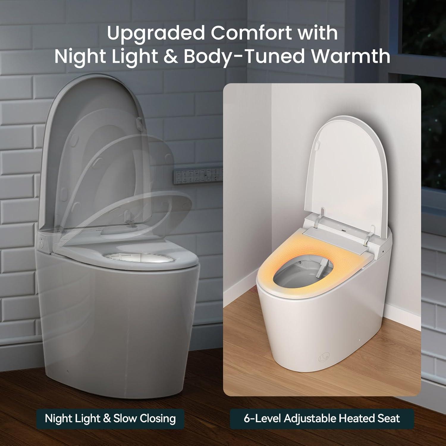 White High Efficiency One-Piece Smart Toilet with Bidet