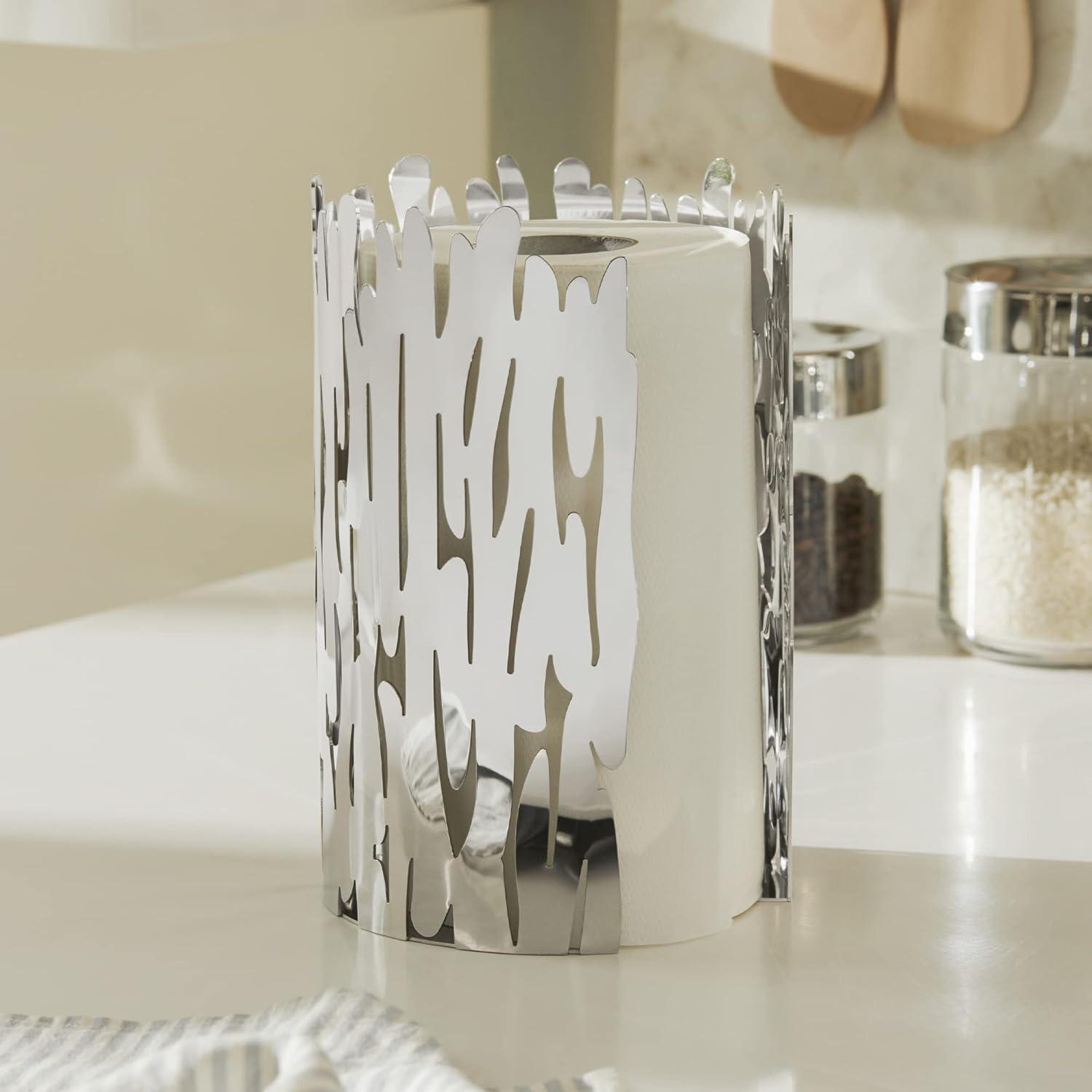 Stainless Steel Bark Pattern Kitchen Roll Holder