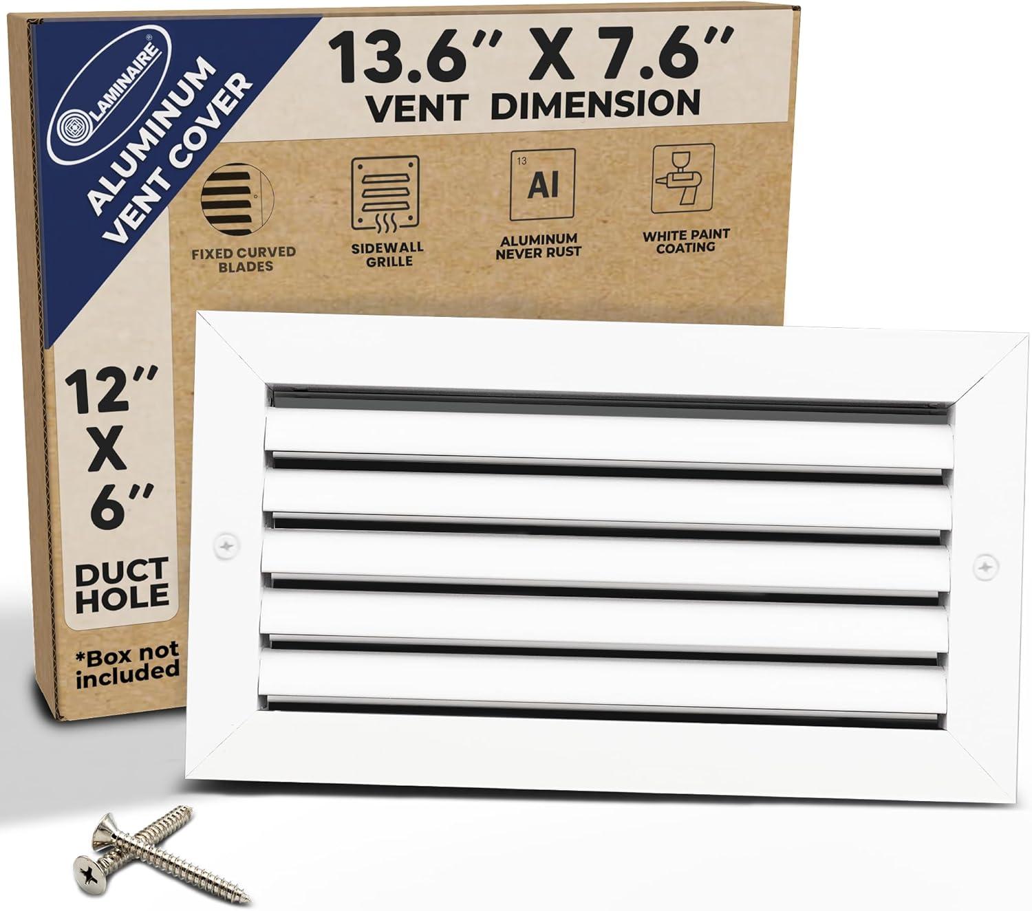 ACLaminaire 6-in x 12-in Aluminum White Sidewall/Ceiling Grille