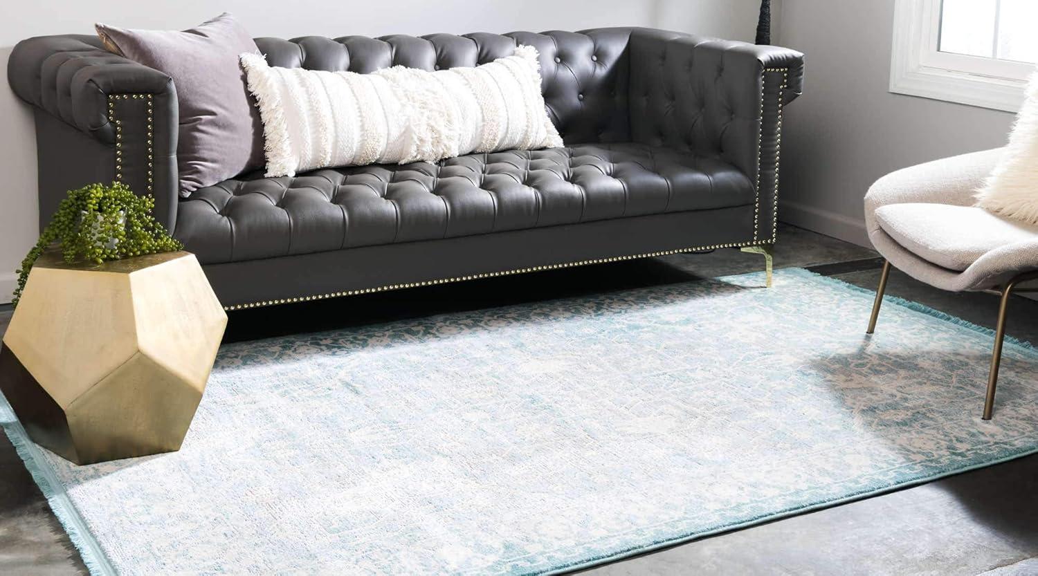 Unique Loom New Classical Collection Area Rug - Olympia (3' 3" x 5' 3" Rectangle Light Blue/Ivory)