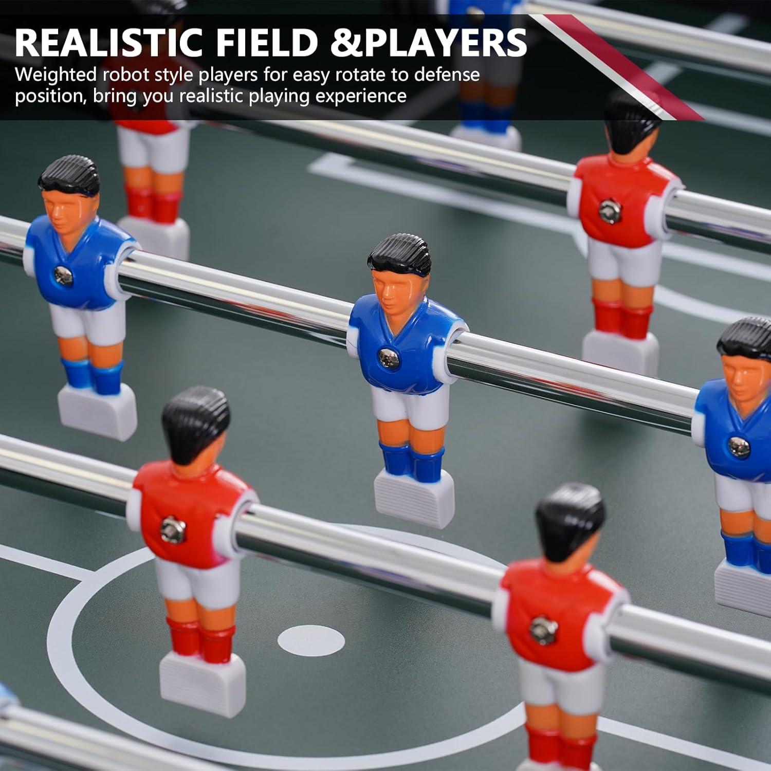 58 Inch Foosball Table, Full Size Competition Soccer Game Table for Adults & Kids, Heavy-Duty Indoor Arcade Table for Game Rooms & Parties