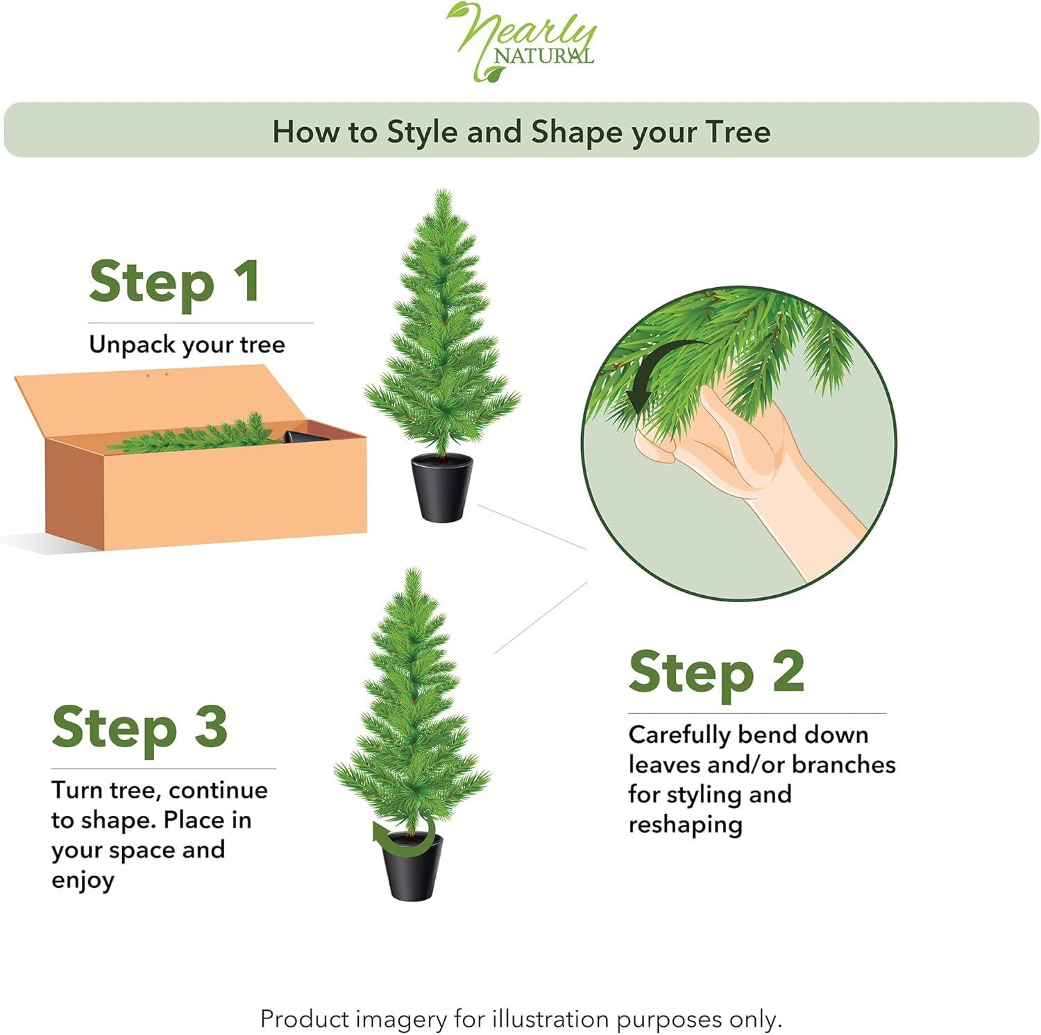 Nearly Natural 4-ft Cedar Tree Artificial Tree (Indoor/Outdoor)
