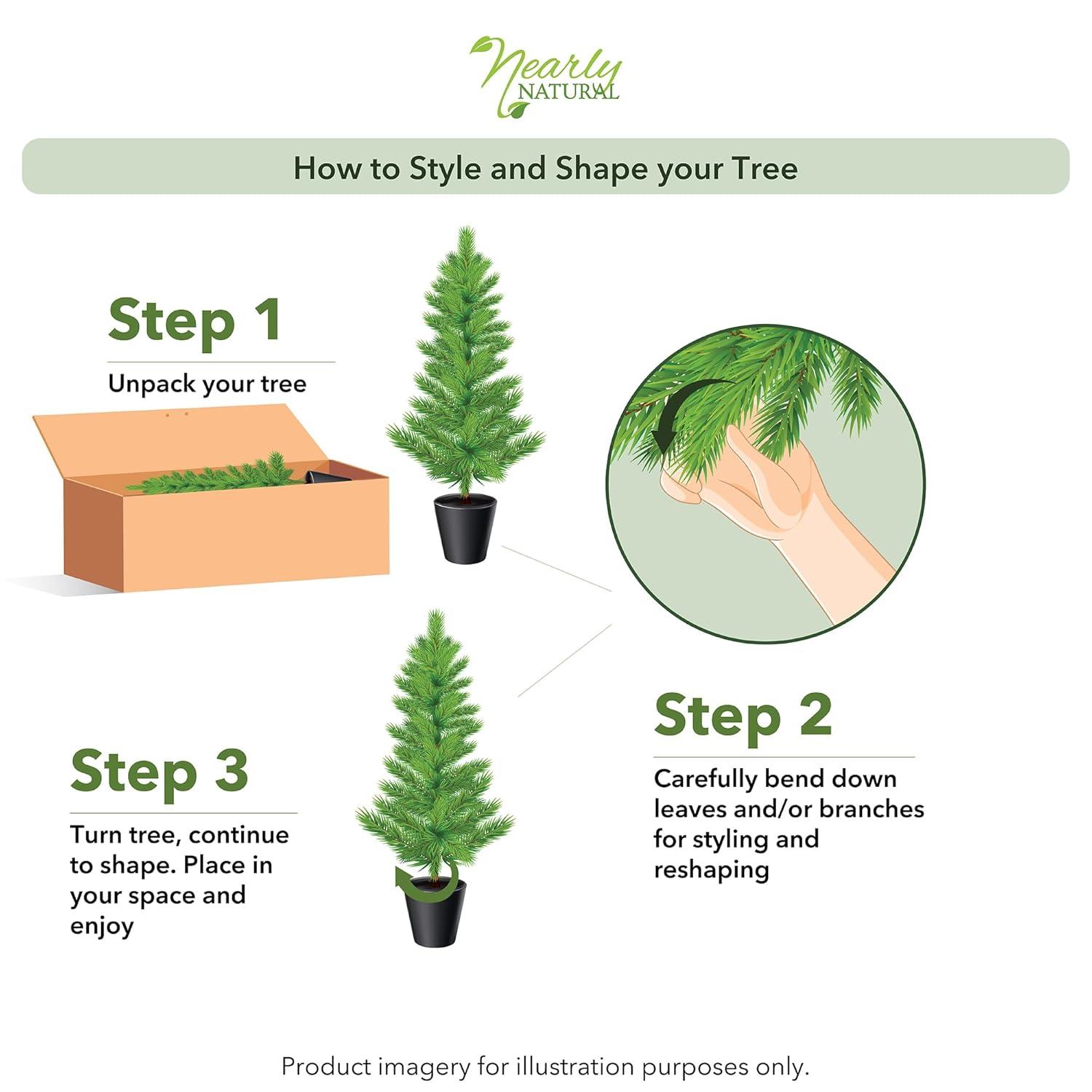 Nearly Natural 3-ft Mini Cedar Pine Tree (Indoor/Outdoor)