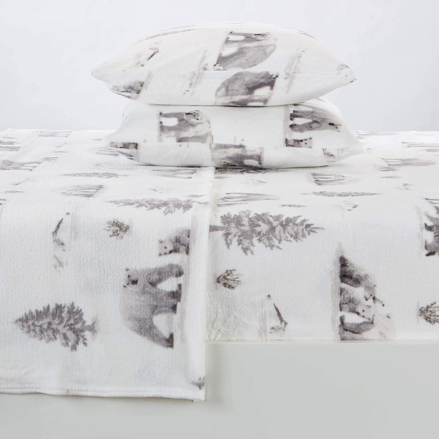 Printed Velvet Plush Fleece Sheet Set - Great Bay Home