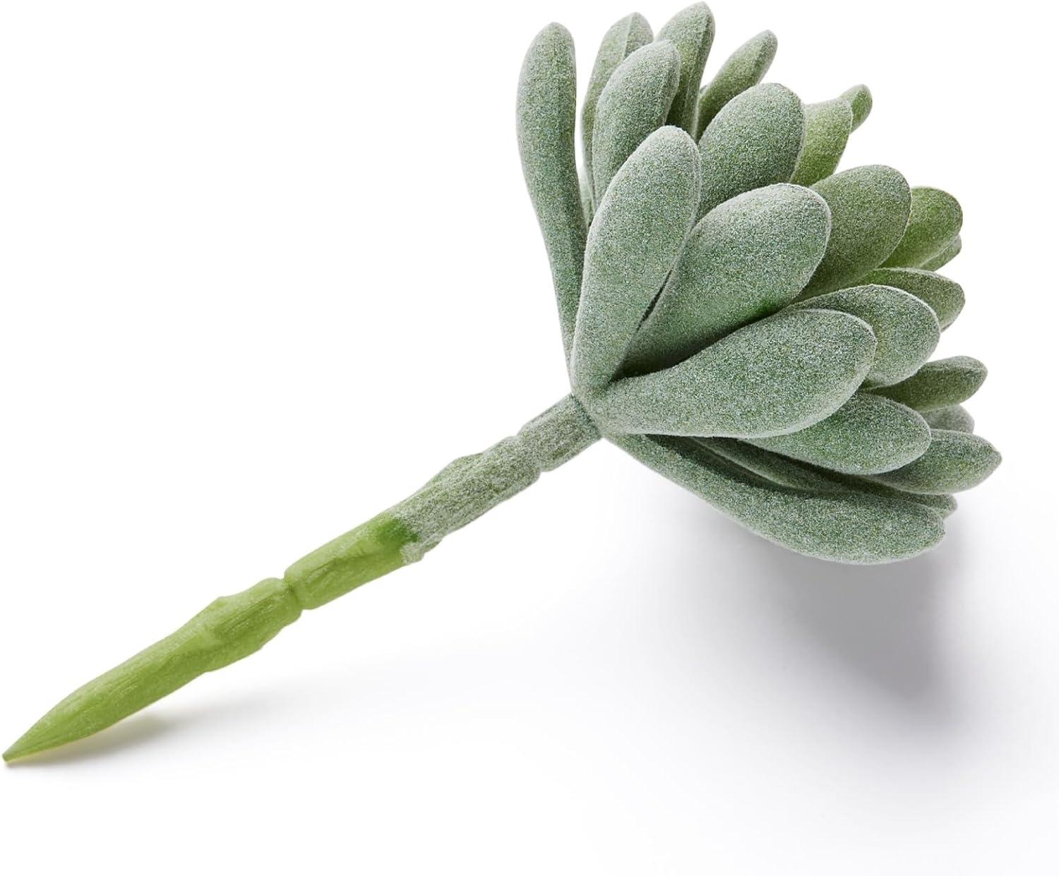 6 Pack Artificial Succulents Picks, 5 inch Faux Unpotted Echeveria Fake Succulent Plants, Green