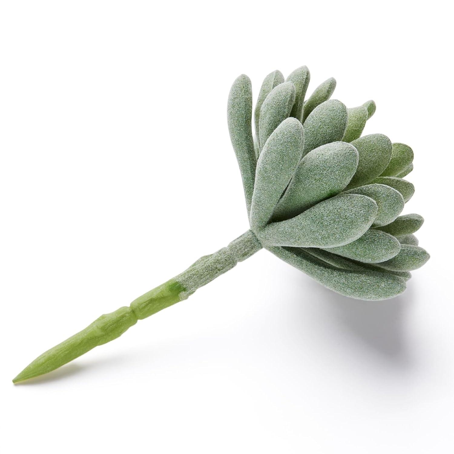 6 Pack Artificial Succulents Picks, 5 inch Faux Unpotted Echeveria Fake Succulent Plants, Green
