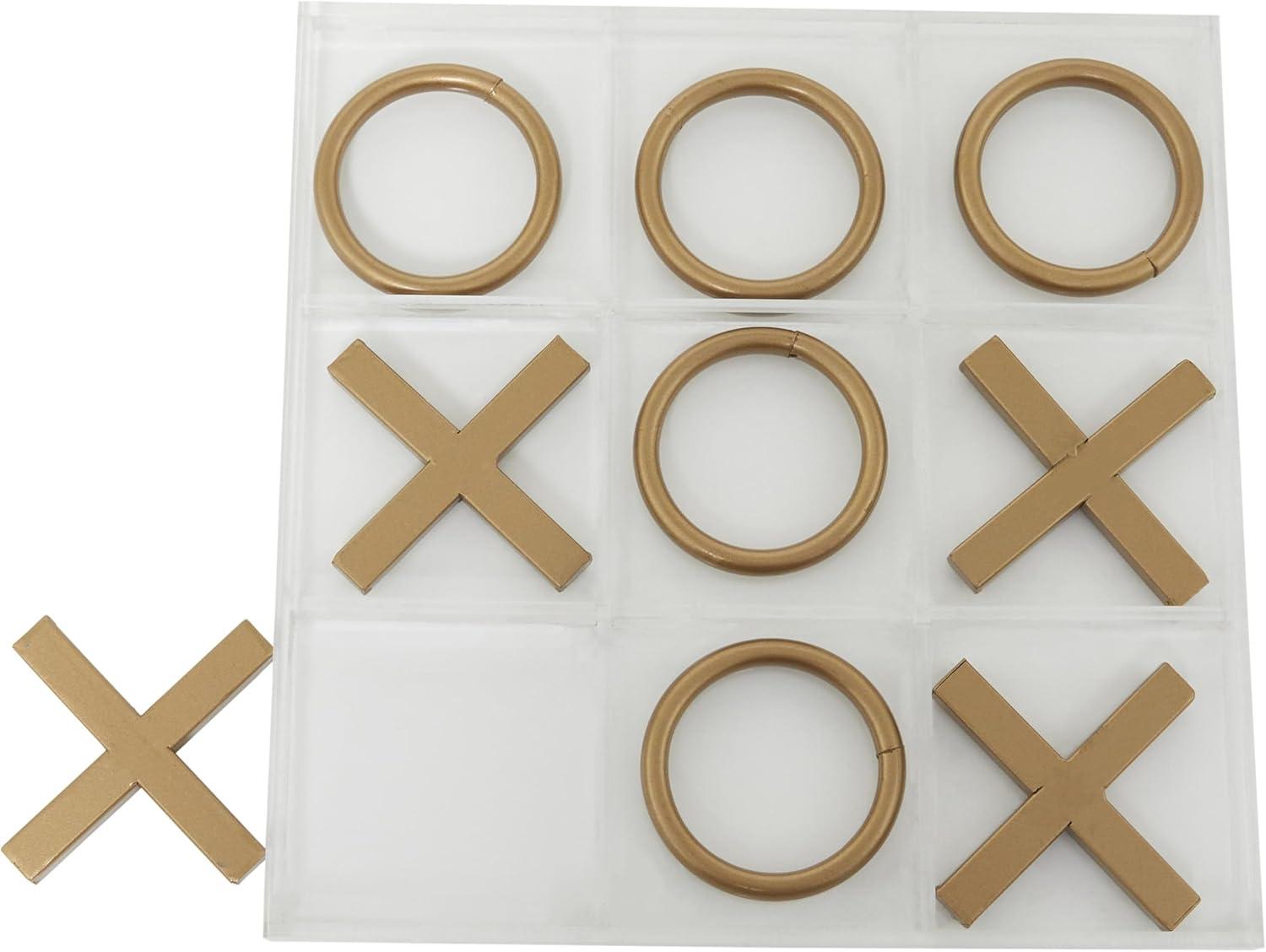 12" Modern Acrylic and Iron Tic Tac Toe Set - Olivia & May