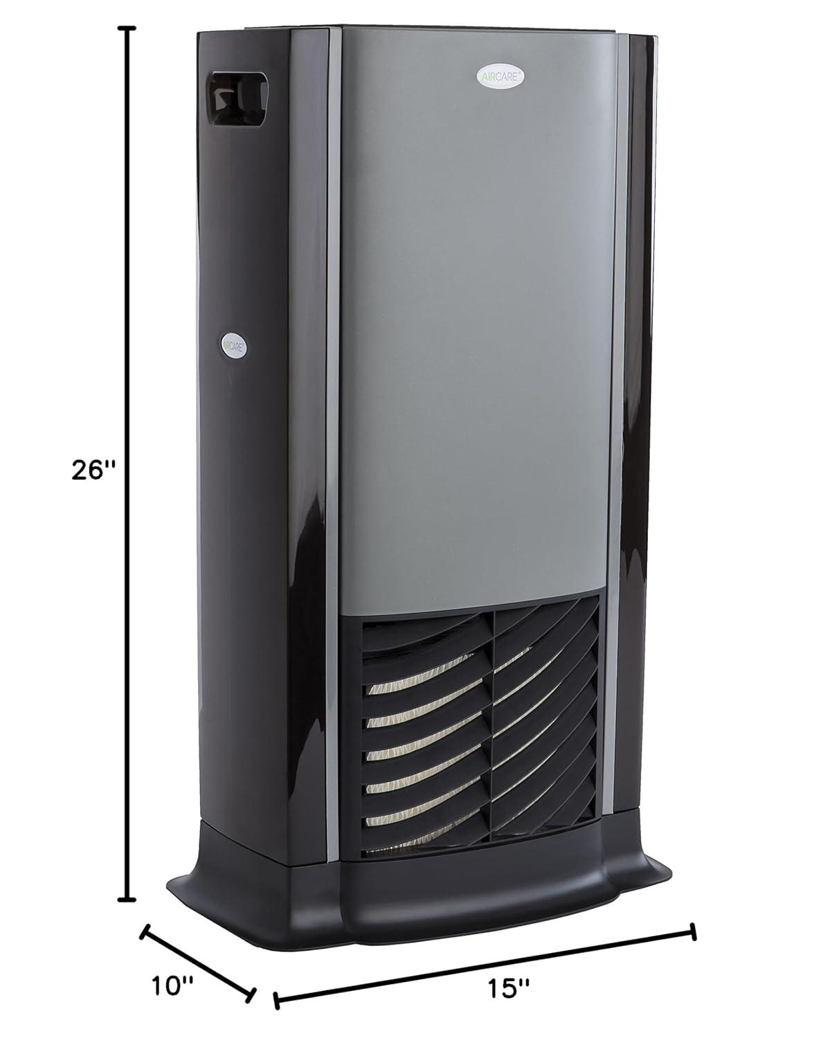 AIRCARE D46 720 Humidificador Evaporativo Tower para 1200 Pies Cuadrados, Titanio/negro