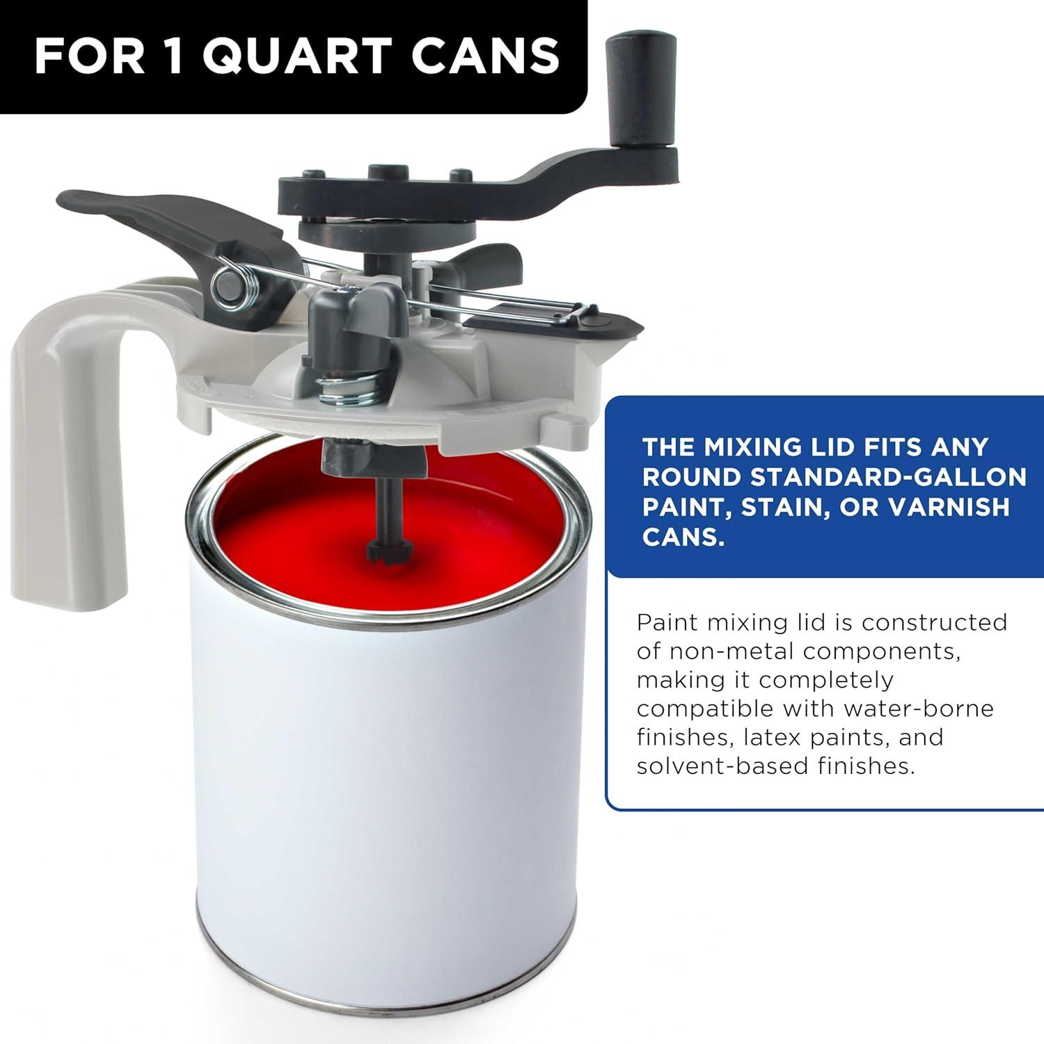 Gray and Black Non-Metal Paint Can Mixing Lid with Pouring Spout