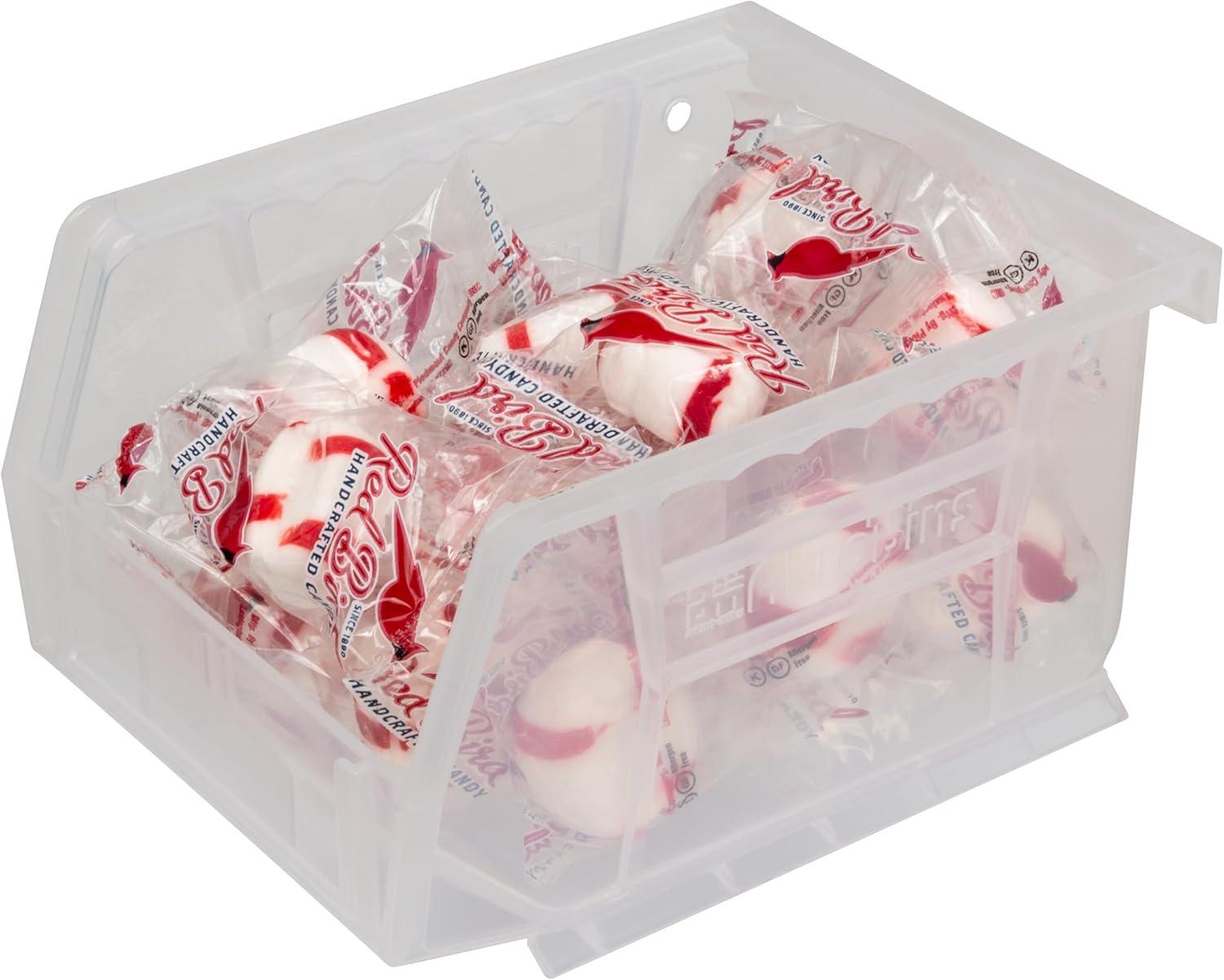 Akro-Mils Stackable Storage Bins, AkroBins Stacking Organizer, 5"x4"x3", Clear, 6-Pack