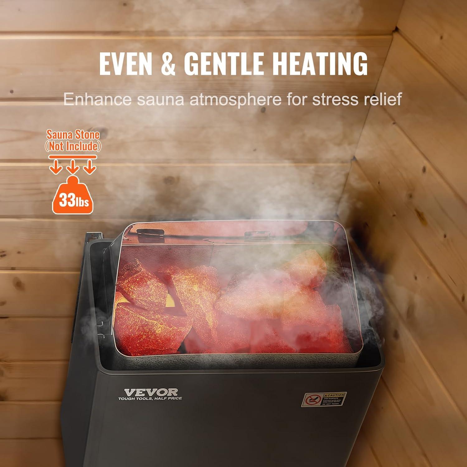 VEVOR 6KW Black Stainless Steel Electric Sauna Heater