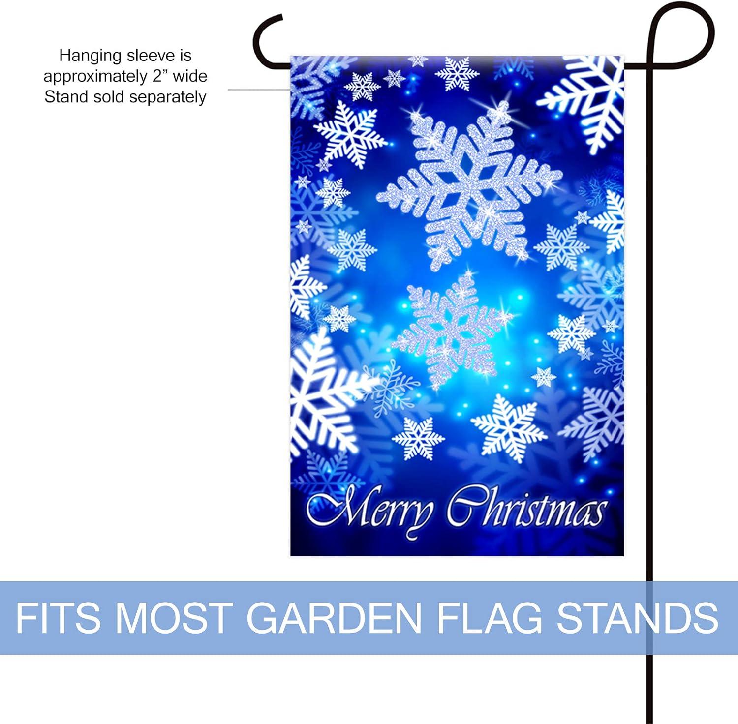 Let it Snow Winter Snowflakes Garden Flag Outdoor Yard Flag 12" x 18"