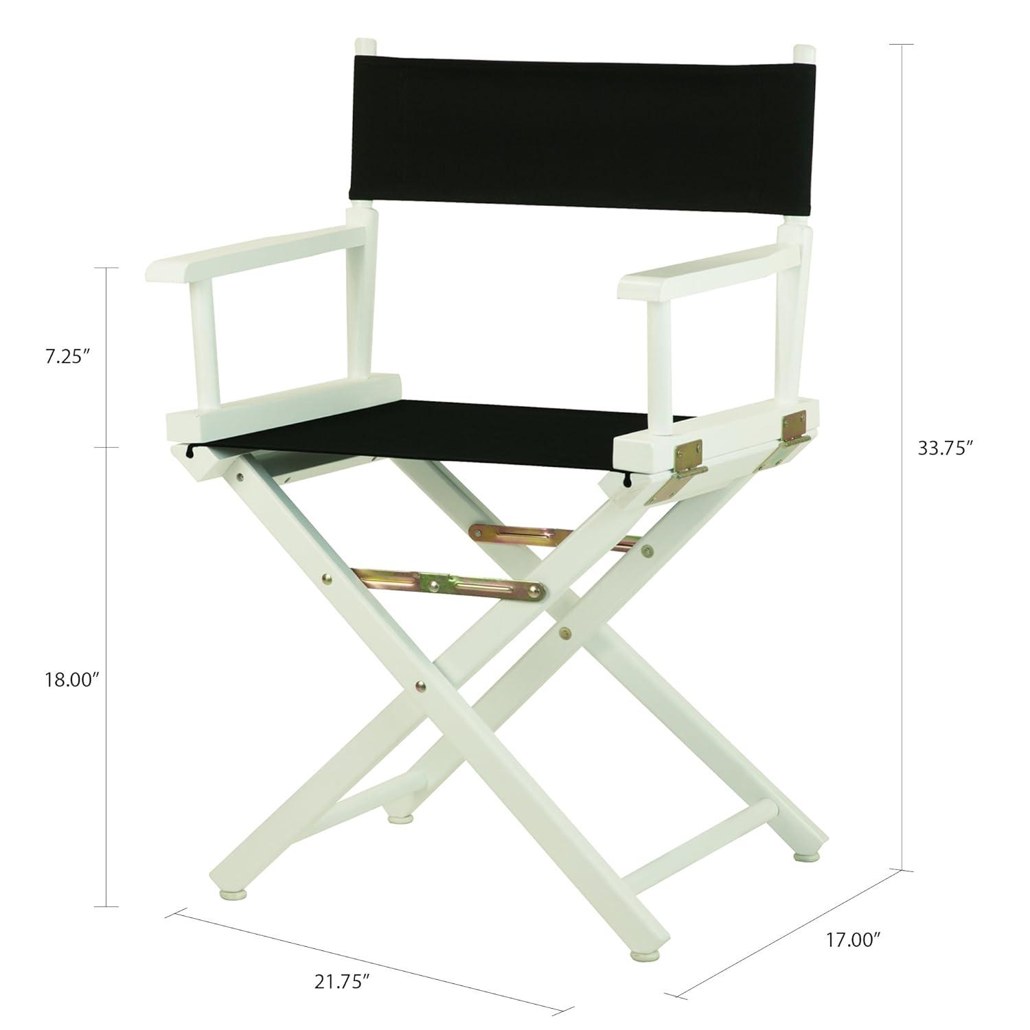 Casual Home 18" Director's Chair White Frame with Black Canvas
