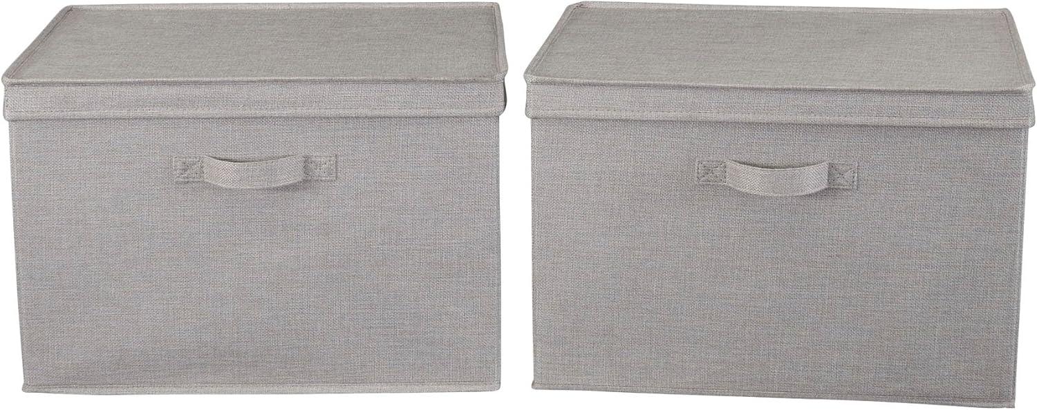 Household Essentials Household Essentials Wide Storage Box Fabric Bin (Set of 2)