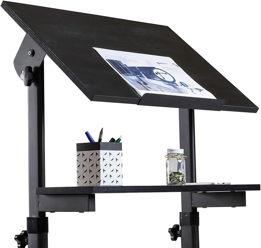 Mount-It! Height Adjustable Mobile Stand Up Desk, Portable Podium and Presentation Lectern