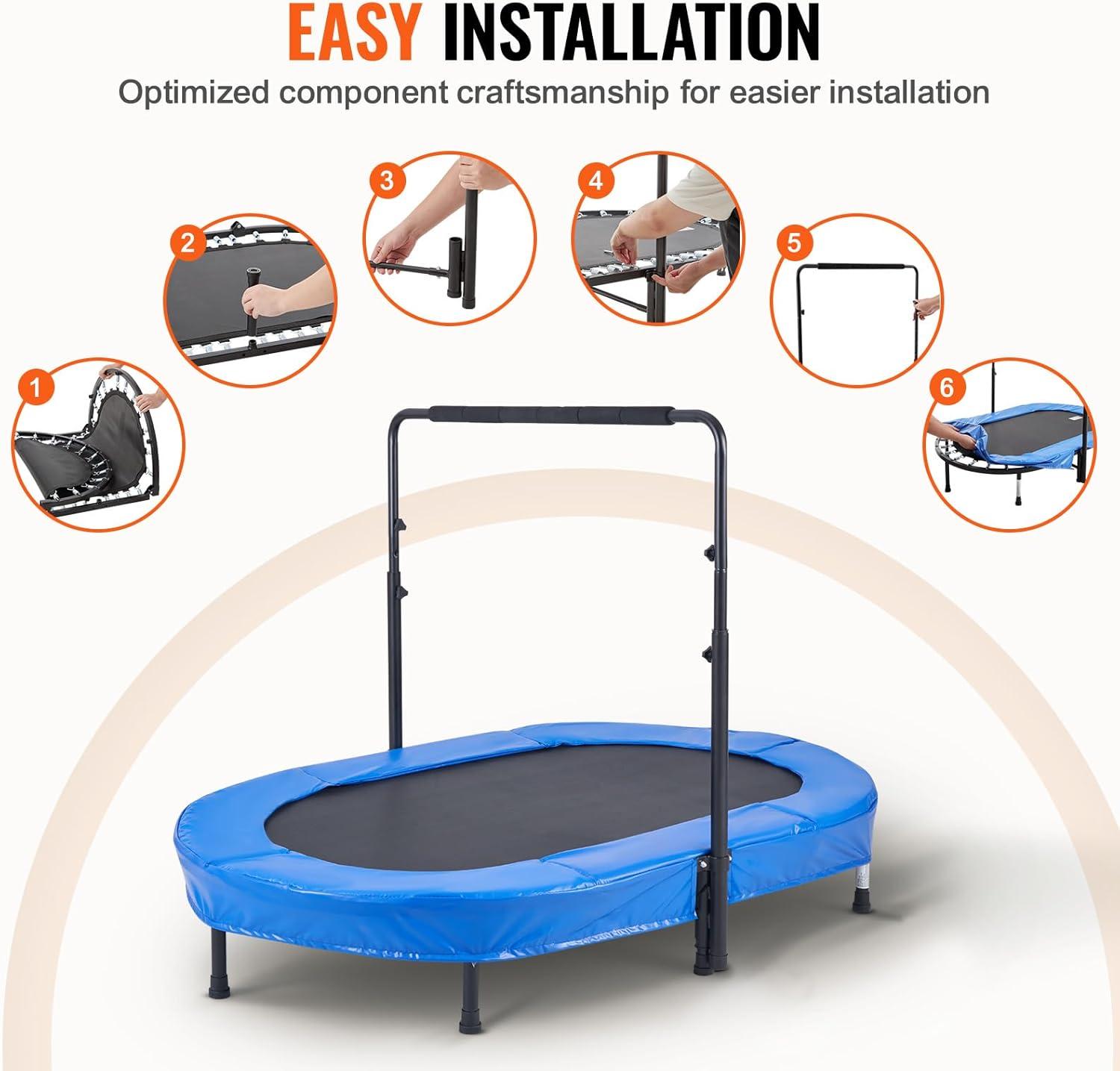 VEVOR 56" Trampoline for Kids Foldable Mini Toddler Trampoline Indoor Outdoor