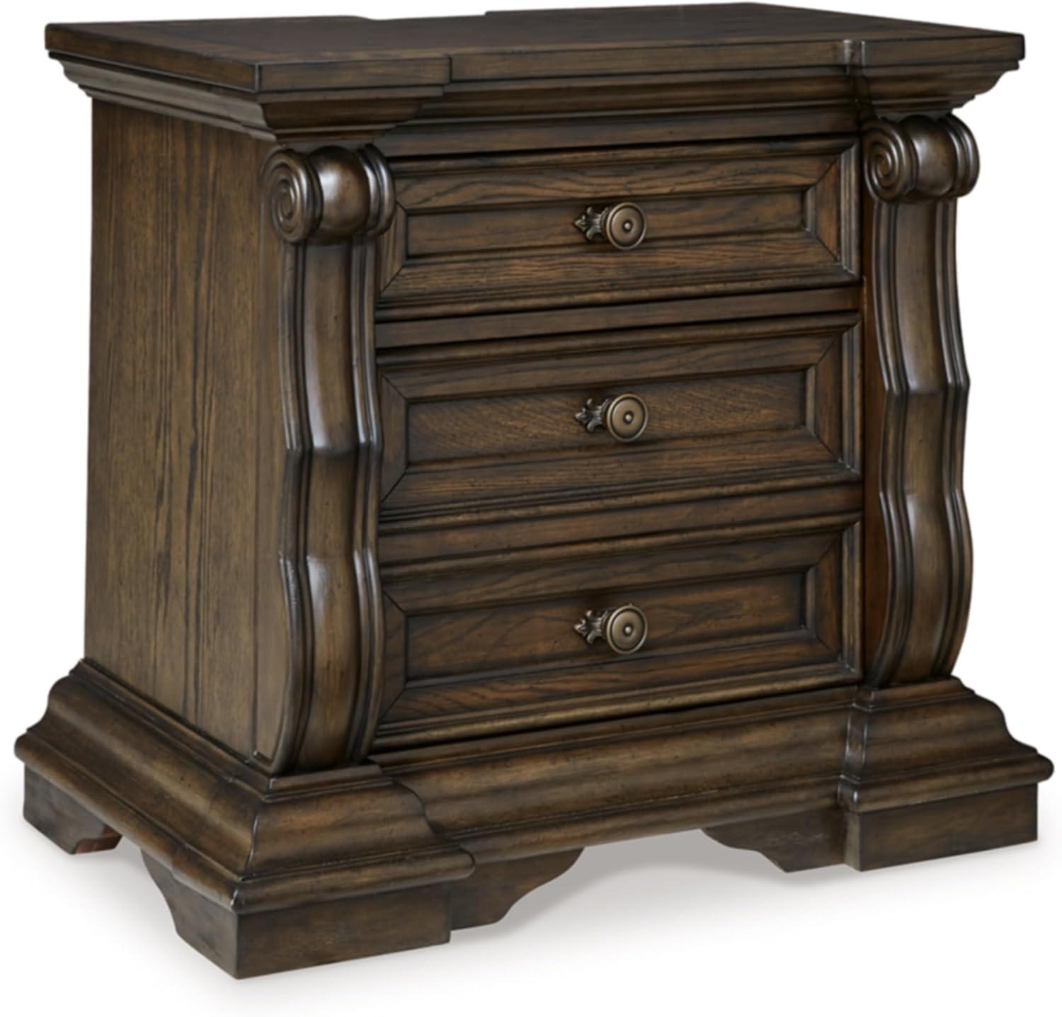 Signature Design by Ashley Maylee 2 Drawer Nightstand with USB Ports, Brown