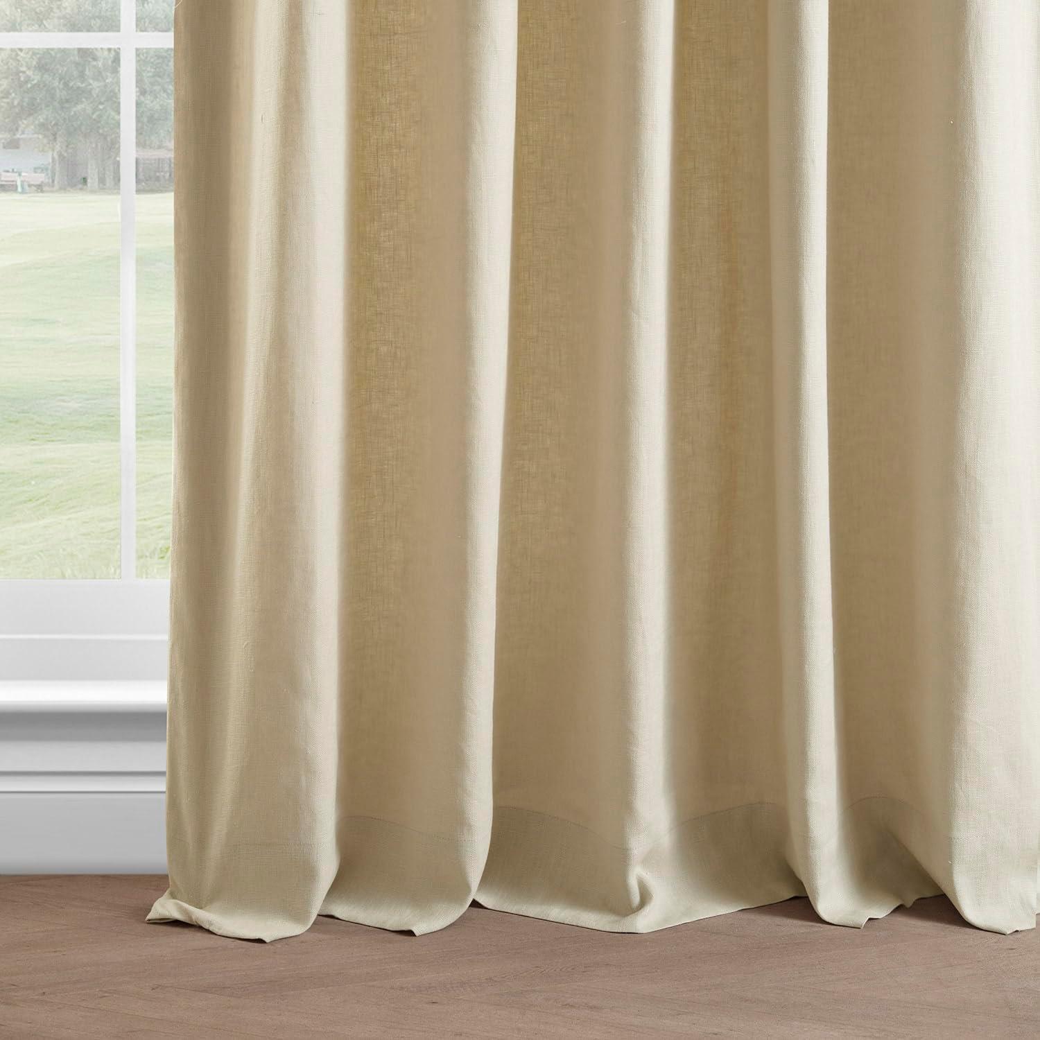 Walnut Beige Linen Room Darkening Curtain Panel 50" x 96"