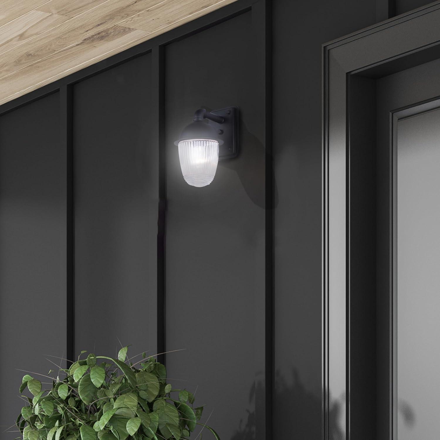 Seni 1 Light Outdoor Lantern With Matte Black Finish And Clear Shade