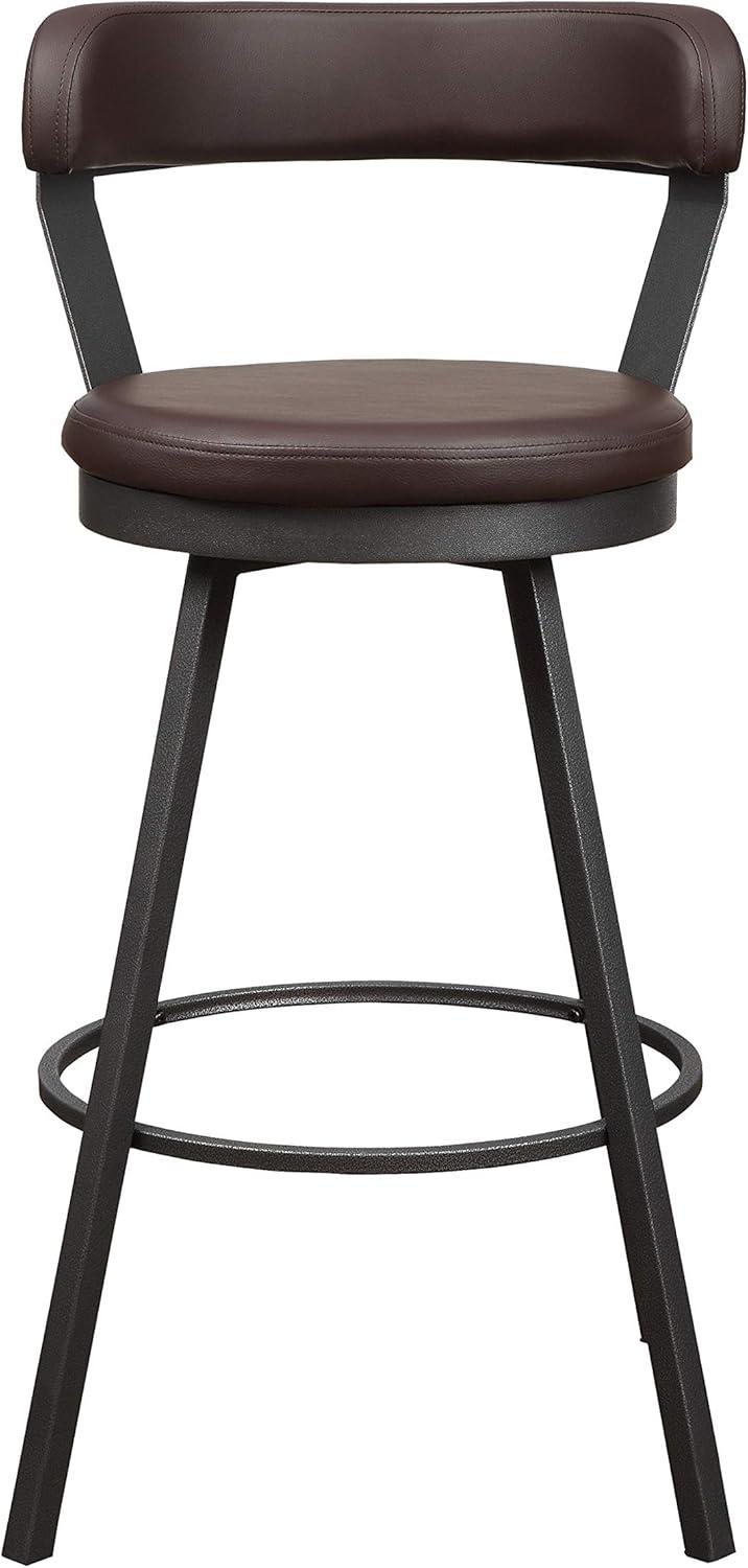 Lexicon Appert Metal Pub Height Swivel Stools in Dark Gray/Brown (Set of 2)