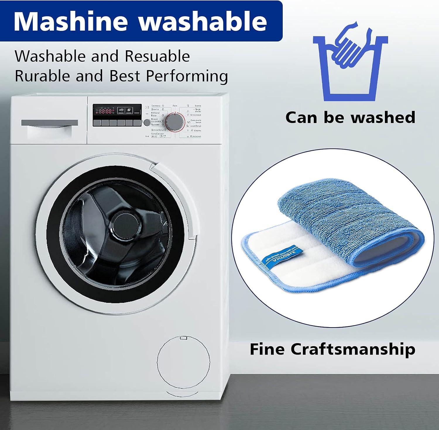 Replacement Washable Microfiber Absorbing Mop Head - Compatible with E-Cloth Deep Clean Mop Head, Wet & Dry Cleaning Cloth Refills for All Hard-Floor (Blue) 6Pack