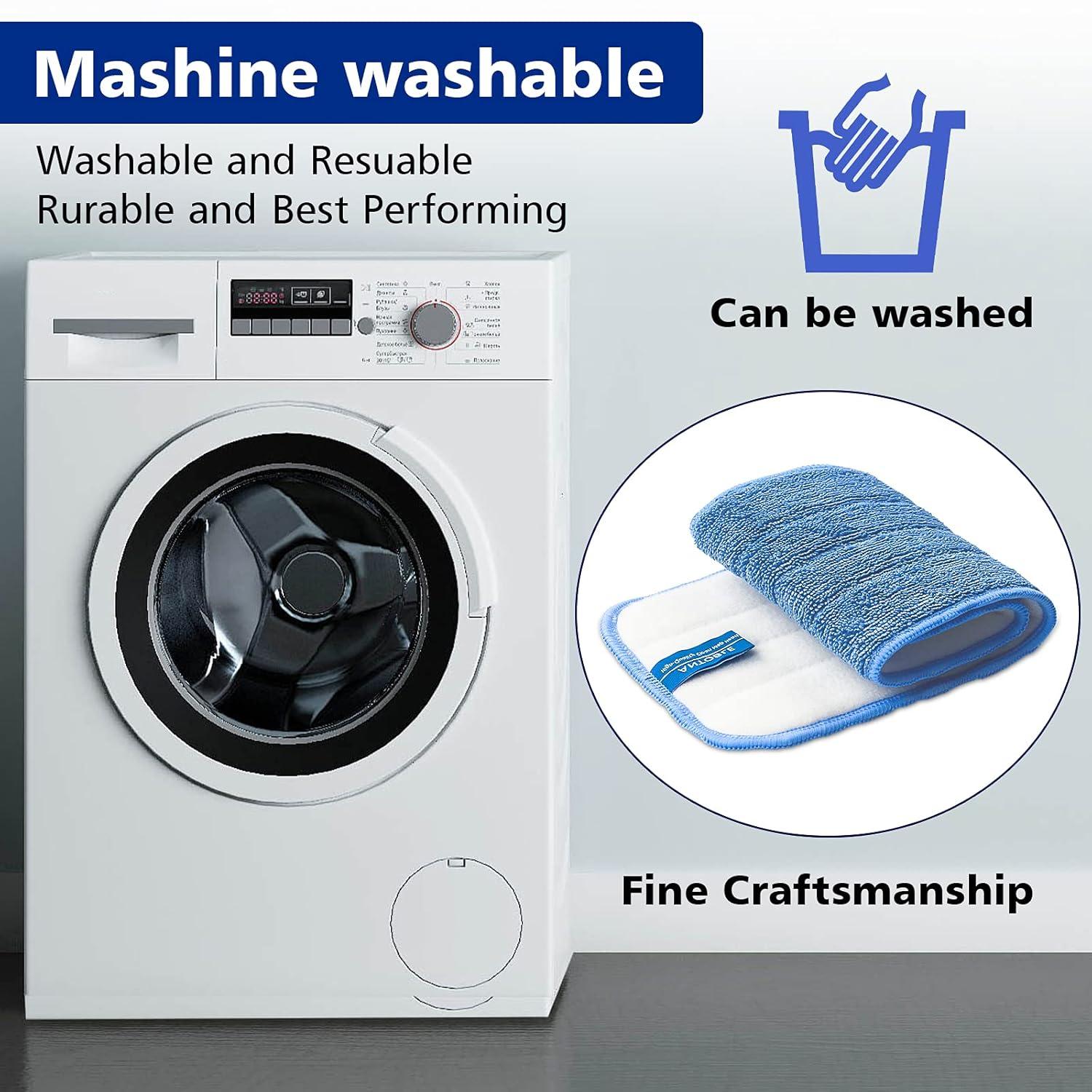 Replacement Washable Microfiber Absorbing Mop Head - Compatible with E-Cloth Deep Clean Mop Head, Wet & Dry Cleaning Cloth Refills for All Hard-Floor (Blue) 6Pack