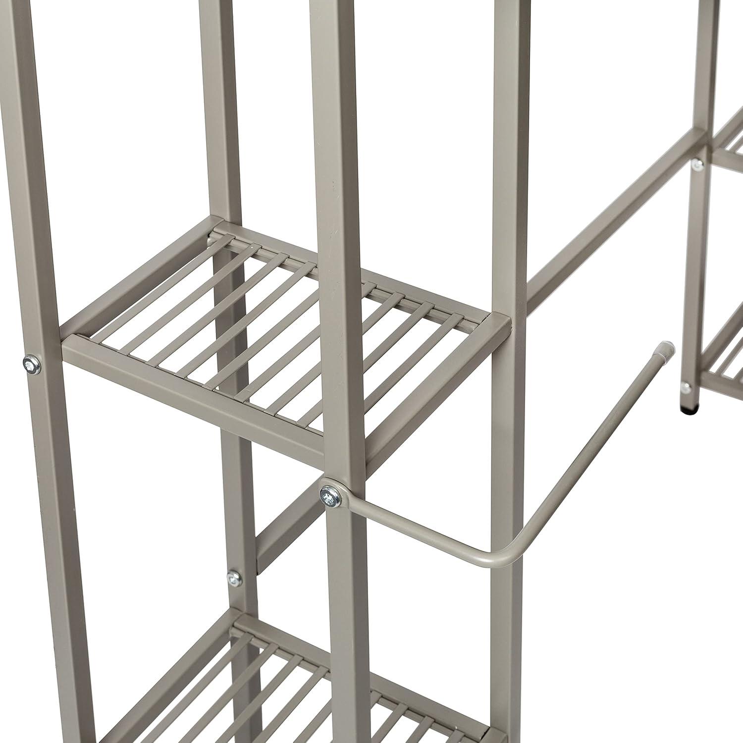 Honey-Can-Do 5-Tier Over the Toilet Steel Storage Shelf Silver: Space Saver, Fixed Shelves, Anti-Tip Design