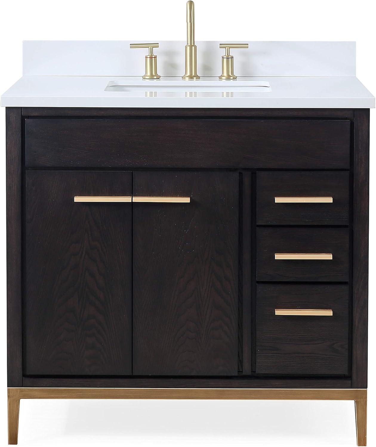 36" Tennant Brand Beatrice Modern Espresso Wenge Bathroom Sink Vanity TB-9838DK-V36